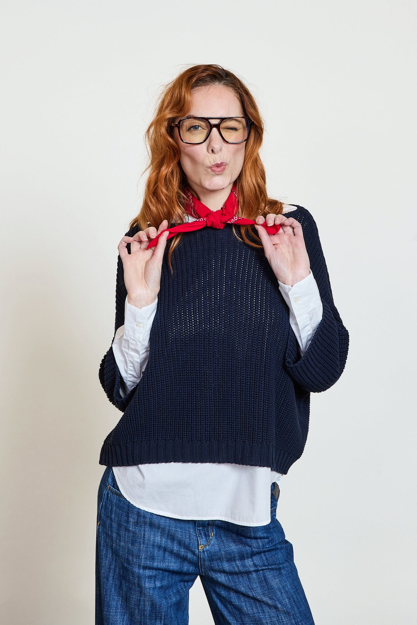 COTTON SWEATER NAVY