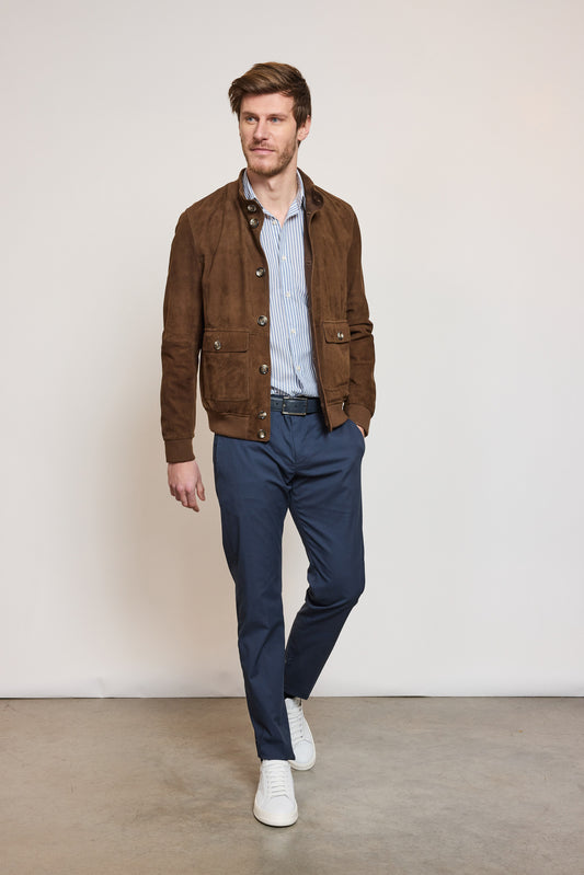 SUEDE JACKET TABACCO