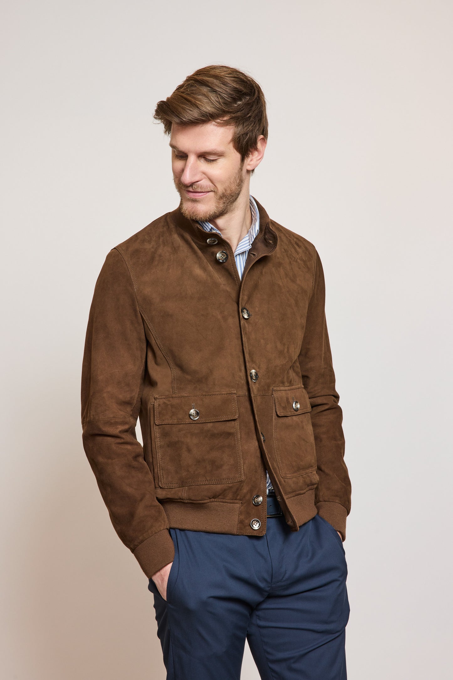 SUEDE JACKET TABACCO