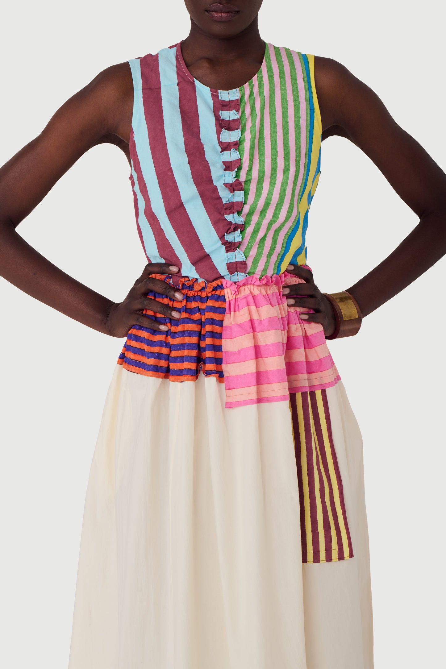 STRIPED DRESS MULTICOLORED