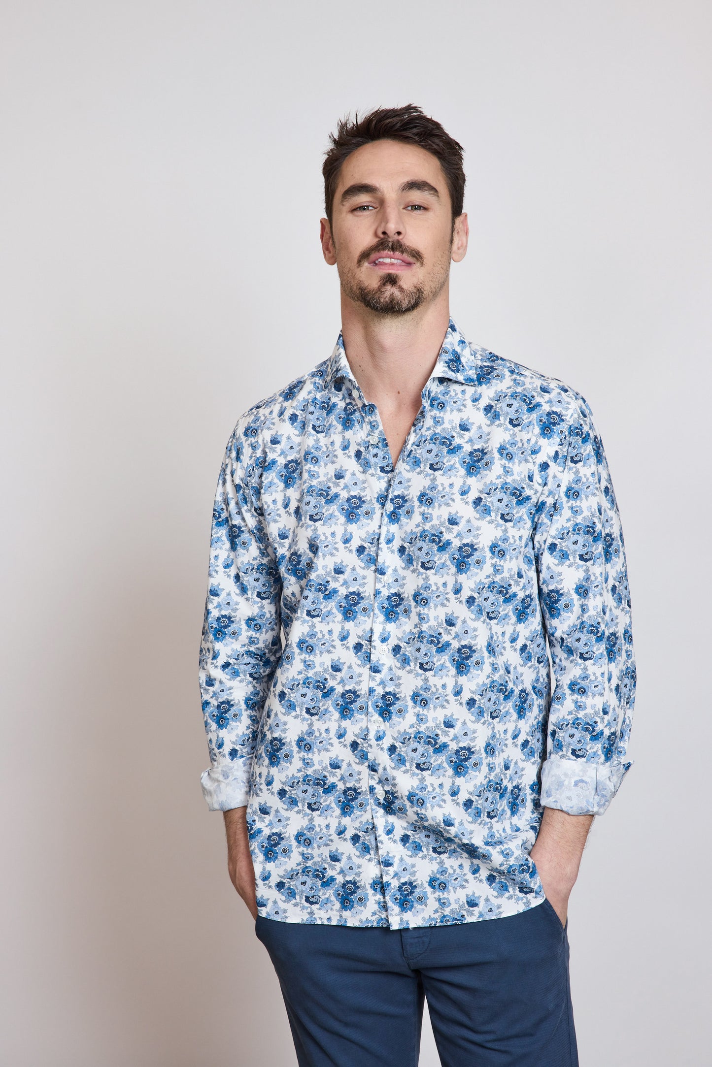 LIBERTY SHIRT BLUE POPPIES