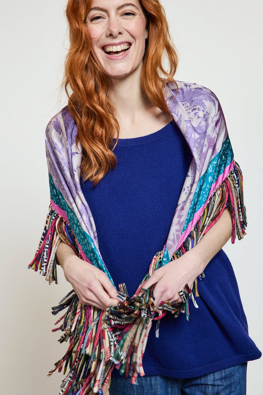 SILK FRINGE SCARF UNIQUE