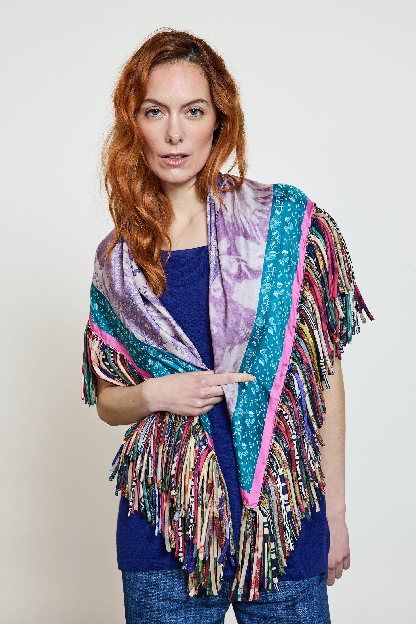 SILK FRINGE SCARF UNIQUE