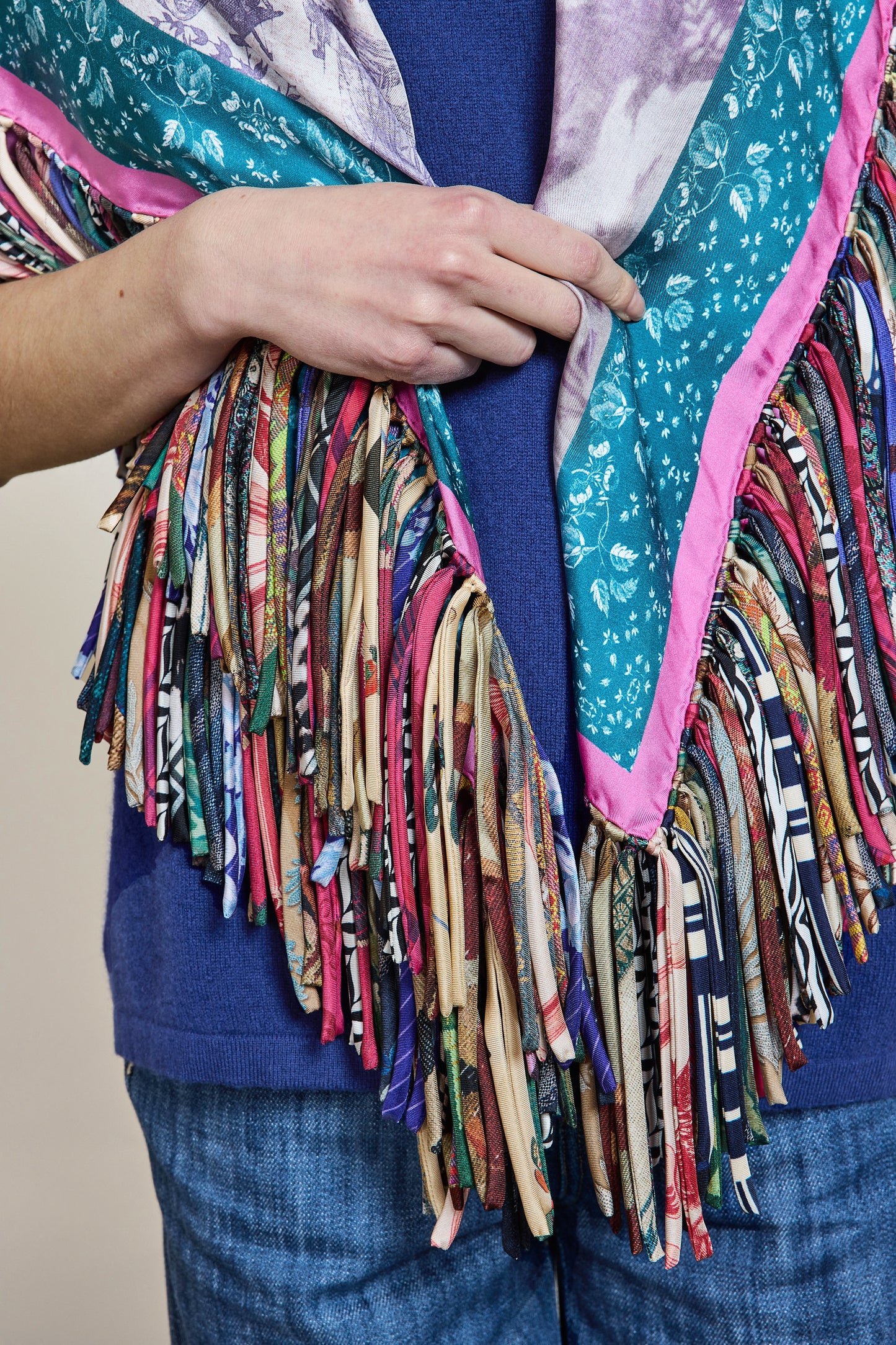 SILK FRINGE SCARF UNIQUE