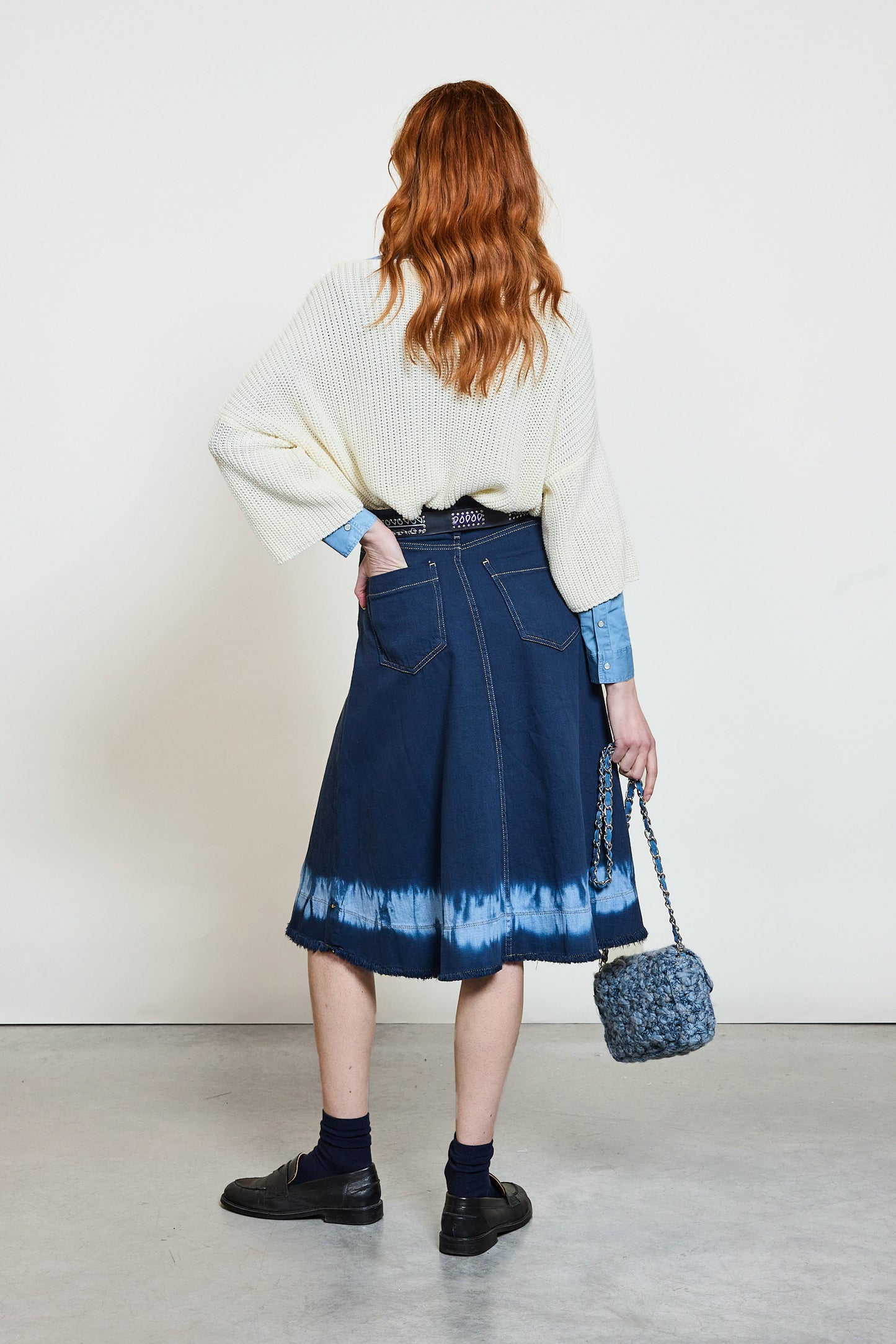 TYE AND DIE SKIRT NAVY