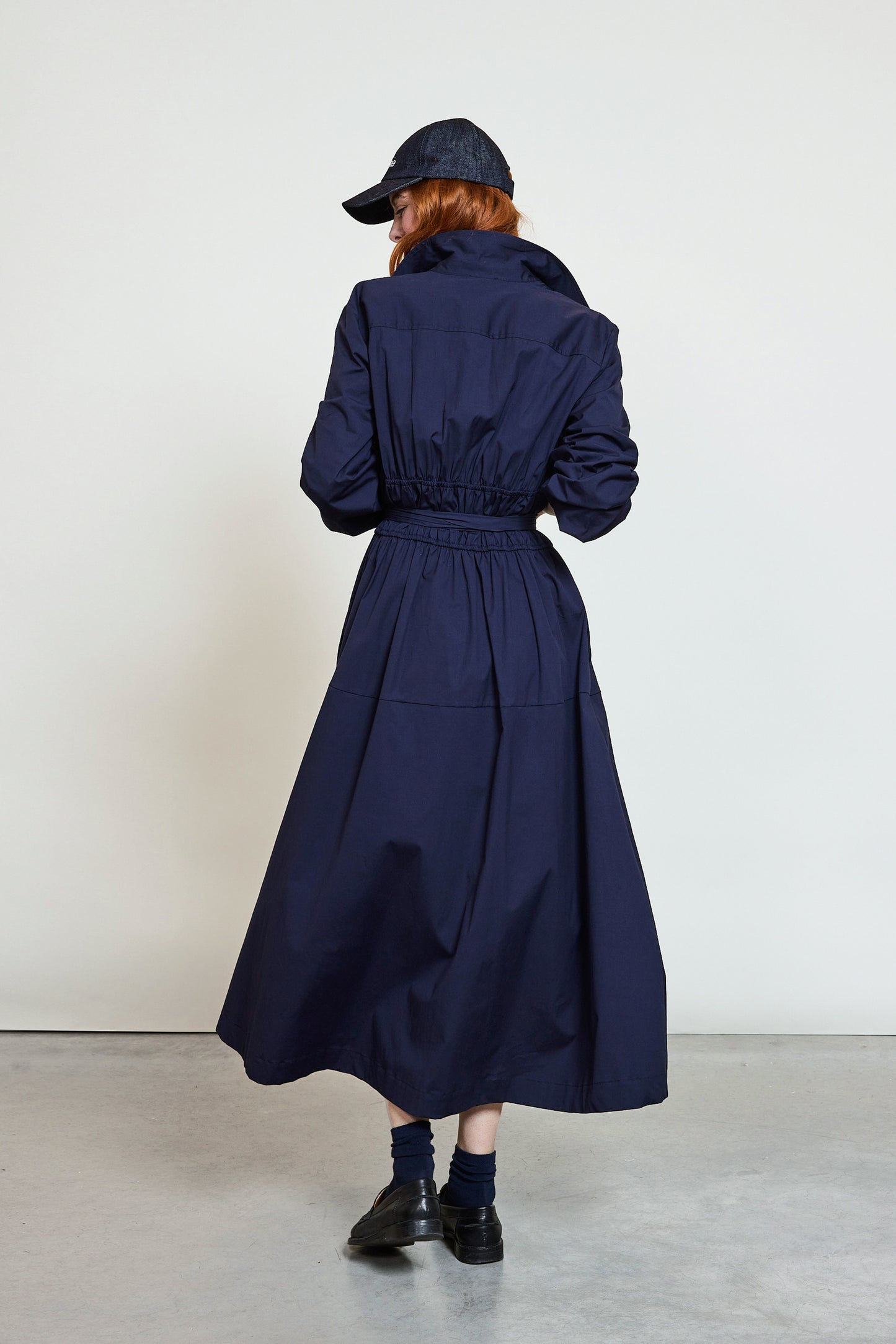 POPLIN DRESS NAVY