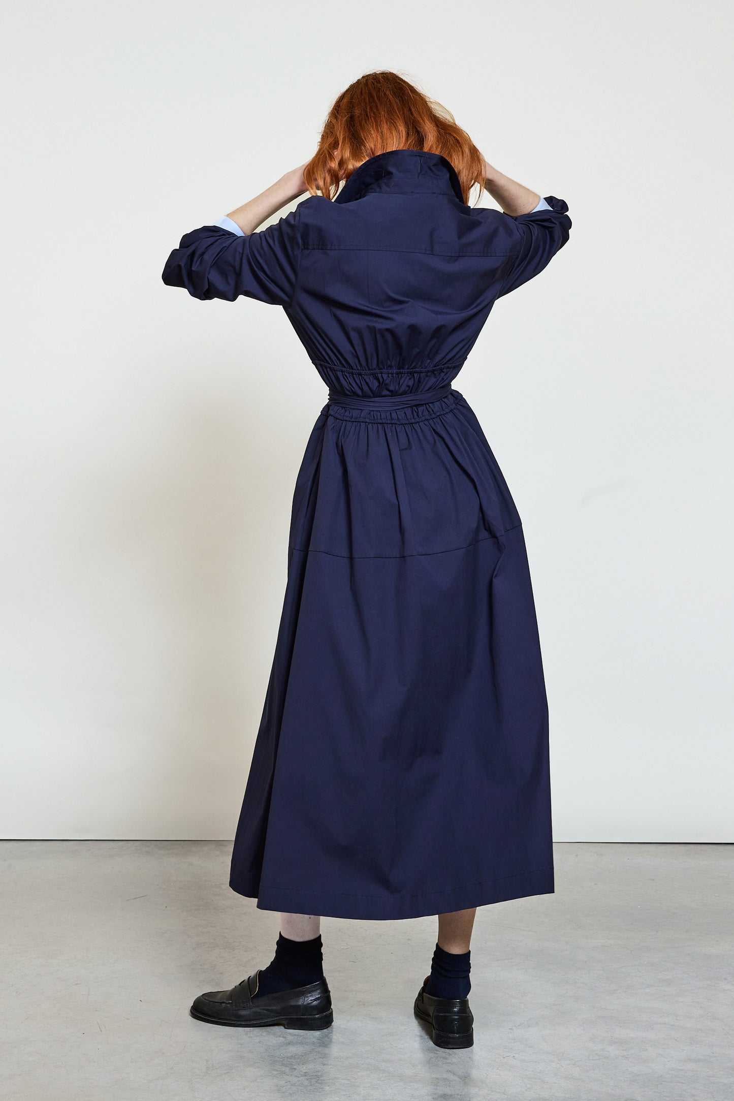 POPLIN DRESS NAVY