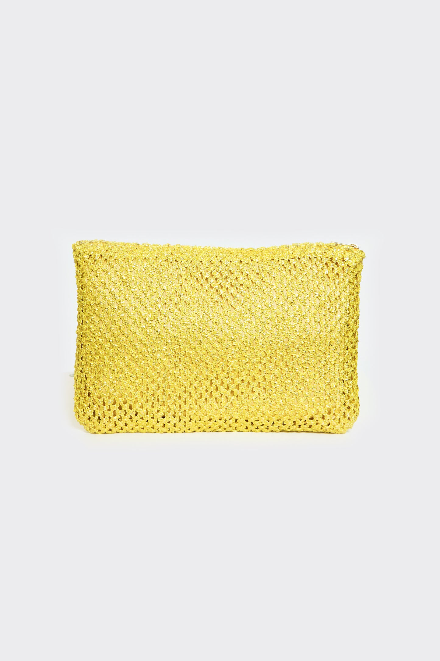 POCHETTE EN CUIR METALLISÉ JAUNE