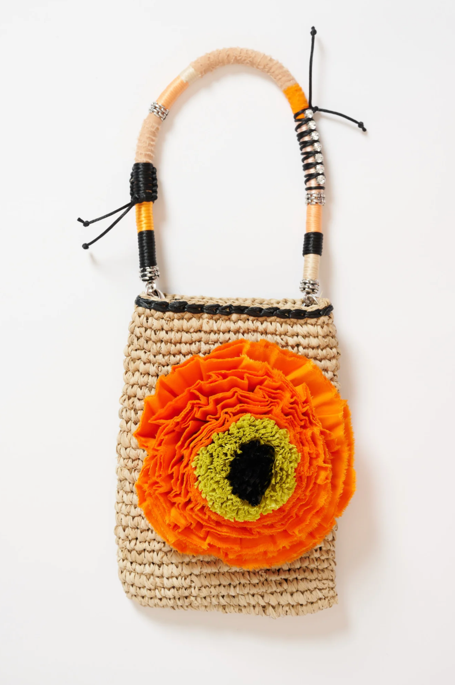 BASKET WITH A LARGE FLOWER ORANGE