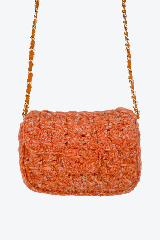 MEDIUM WOOL BAG ORANGE MIX