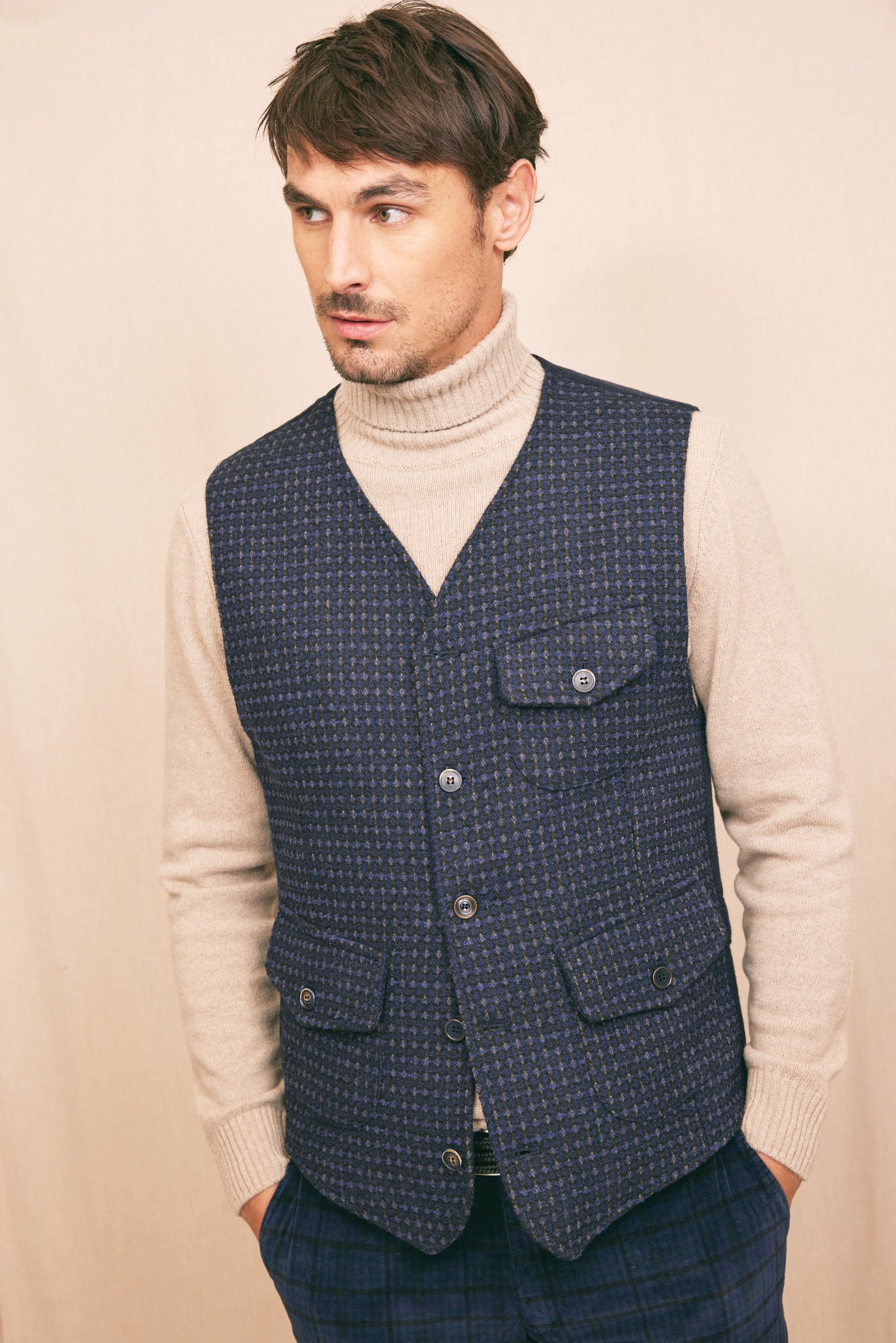 TWO-TONE WAISTCOAT NAVY