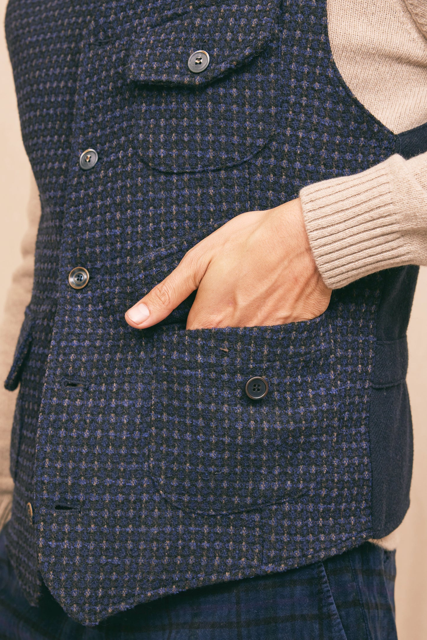 TWO-TONE WAISTCOAT NAVY