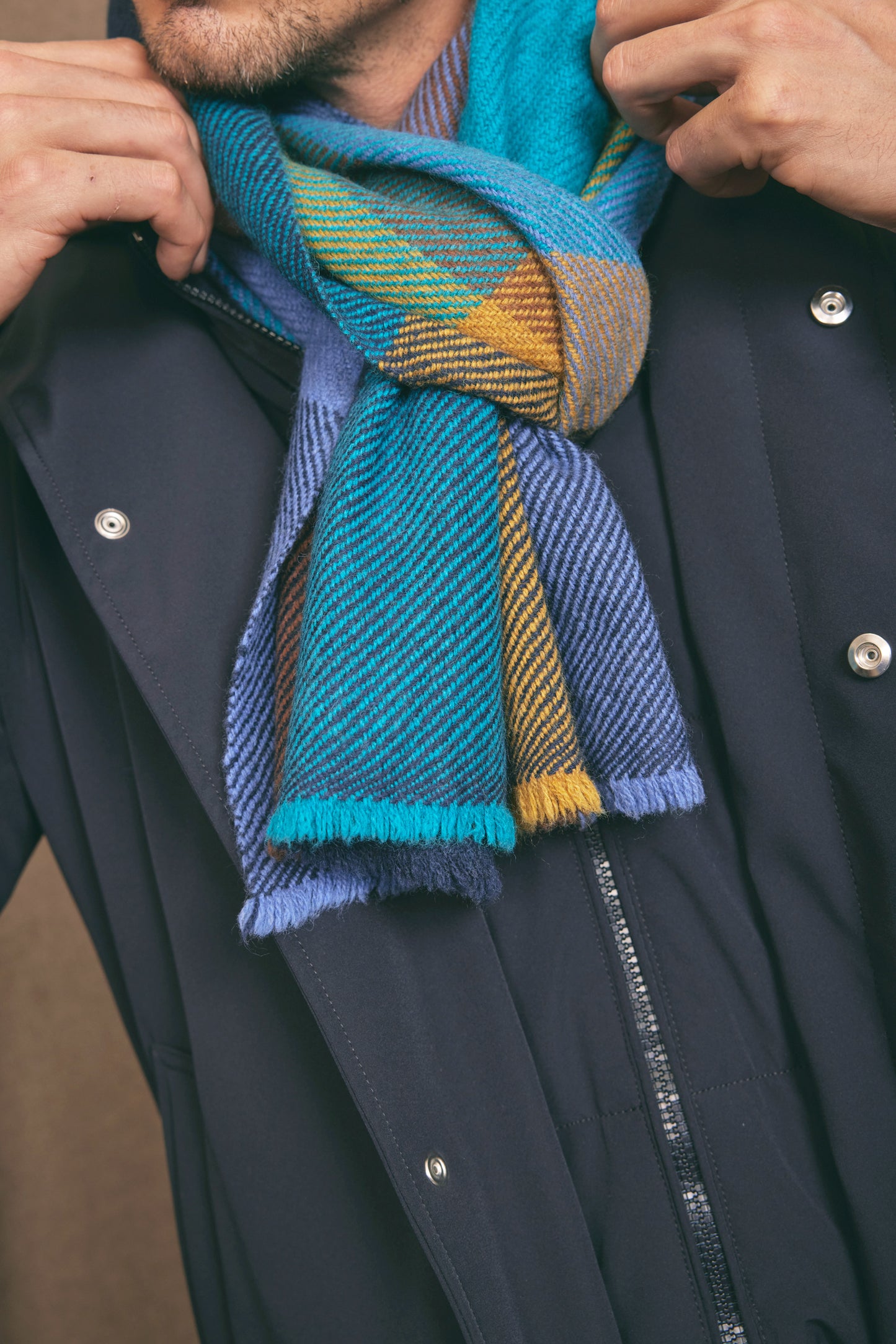 TARTAN SCARF BLUE