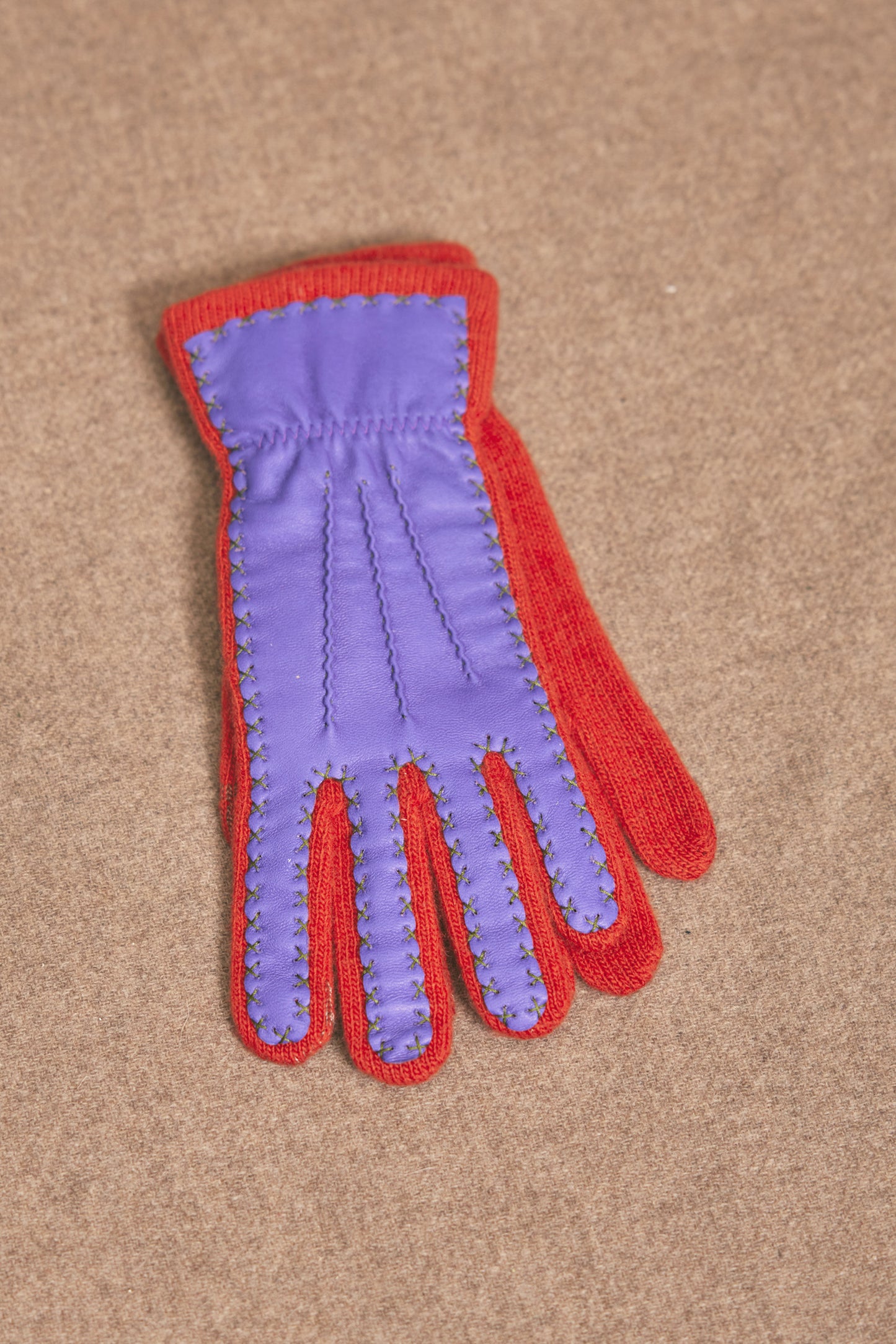 BI-MATERIAL GLOVES TERRACOTTA