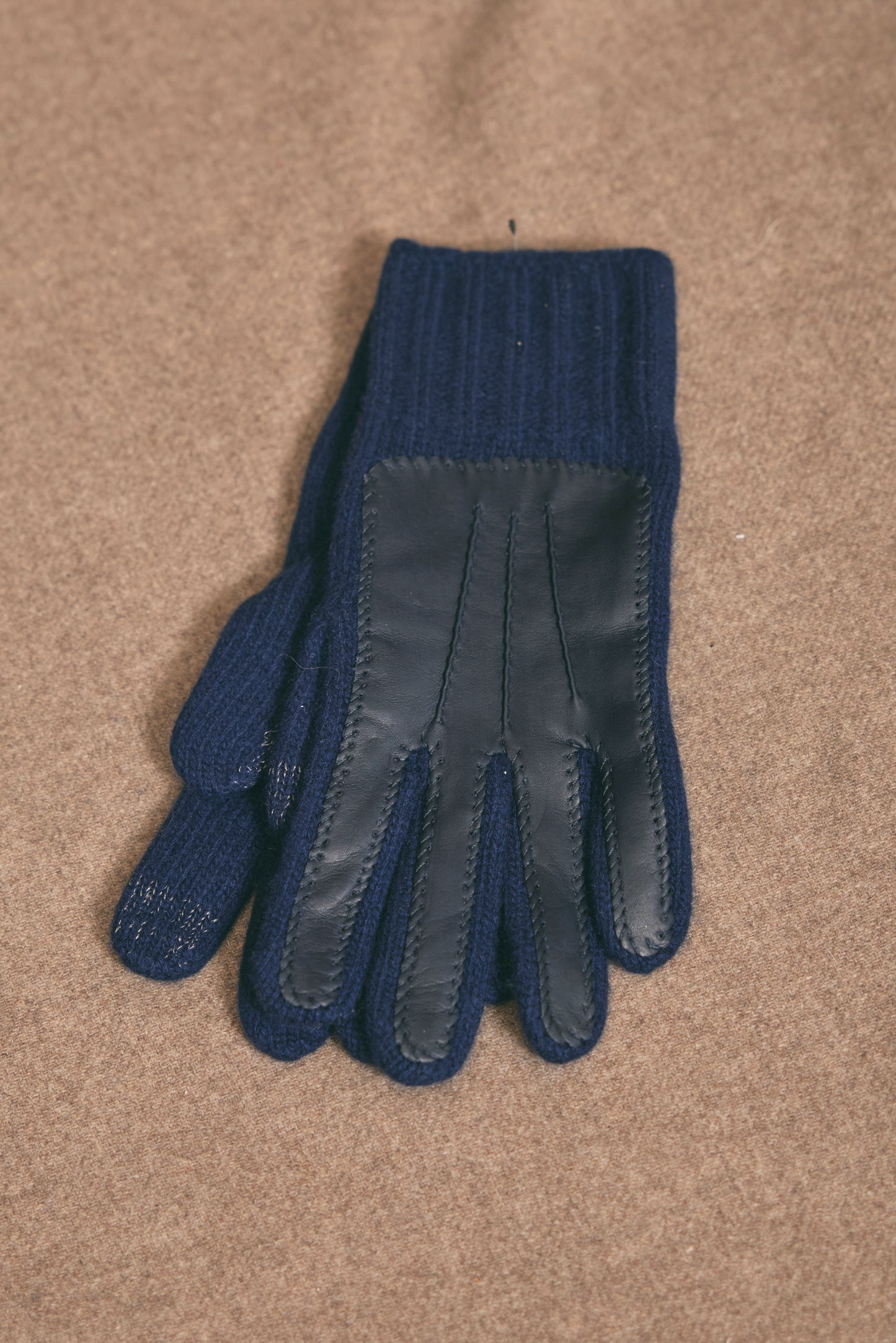 BI-MATERIAL GLOVES NAVY