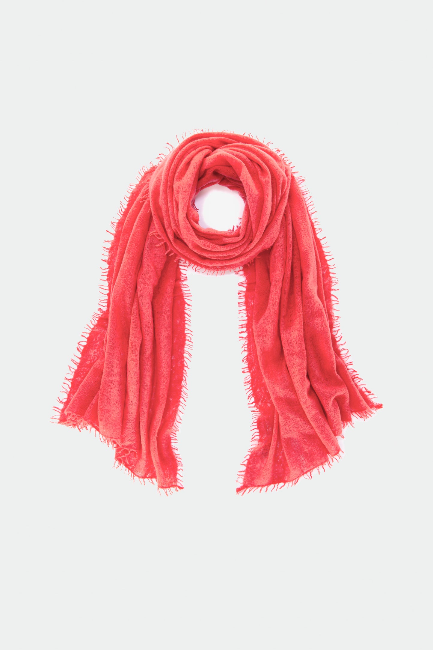 PLAIN CASHMERE SCARF CORAL