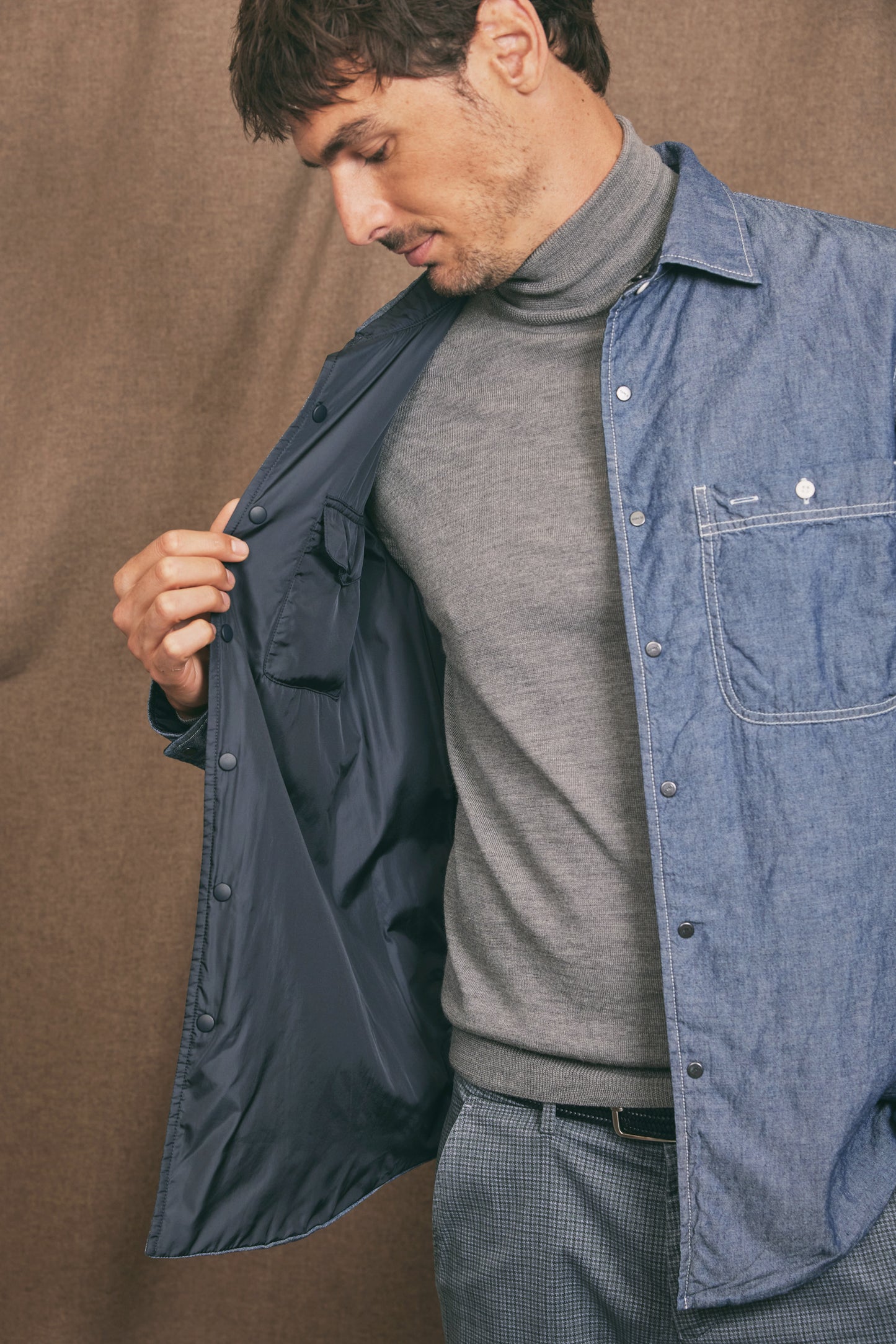 REVERSIBLE OVERSHIRT NAVY