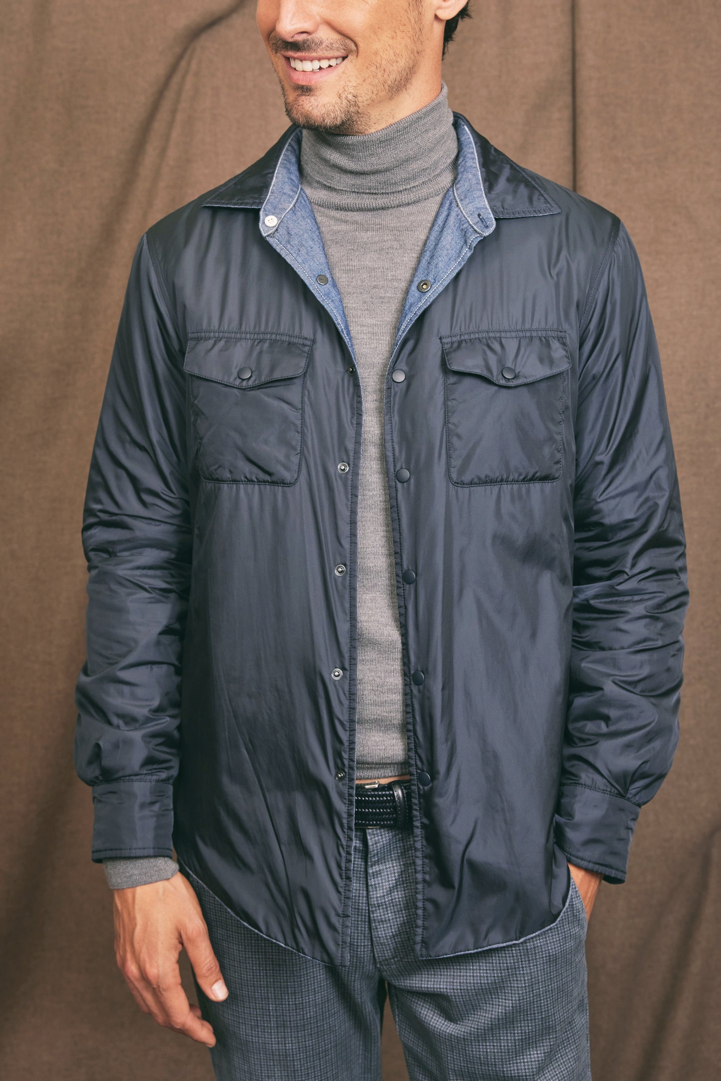 REVERSIBLE OVERSHIRT NAVY