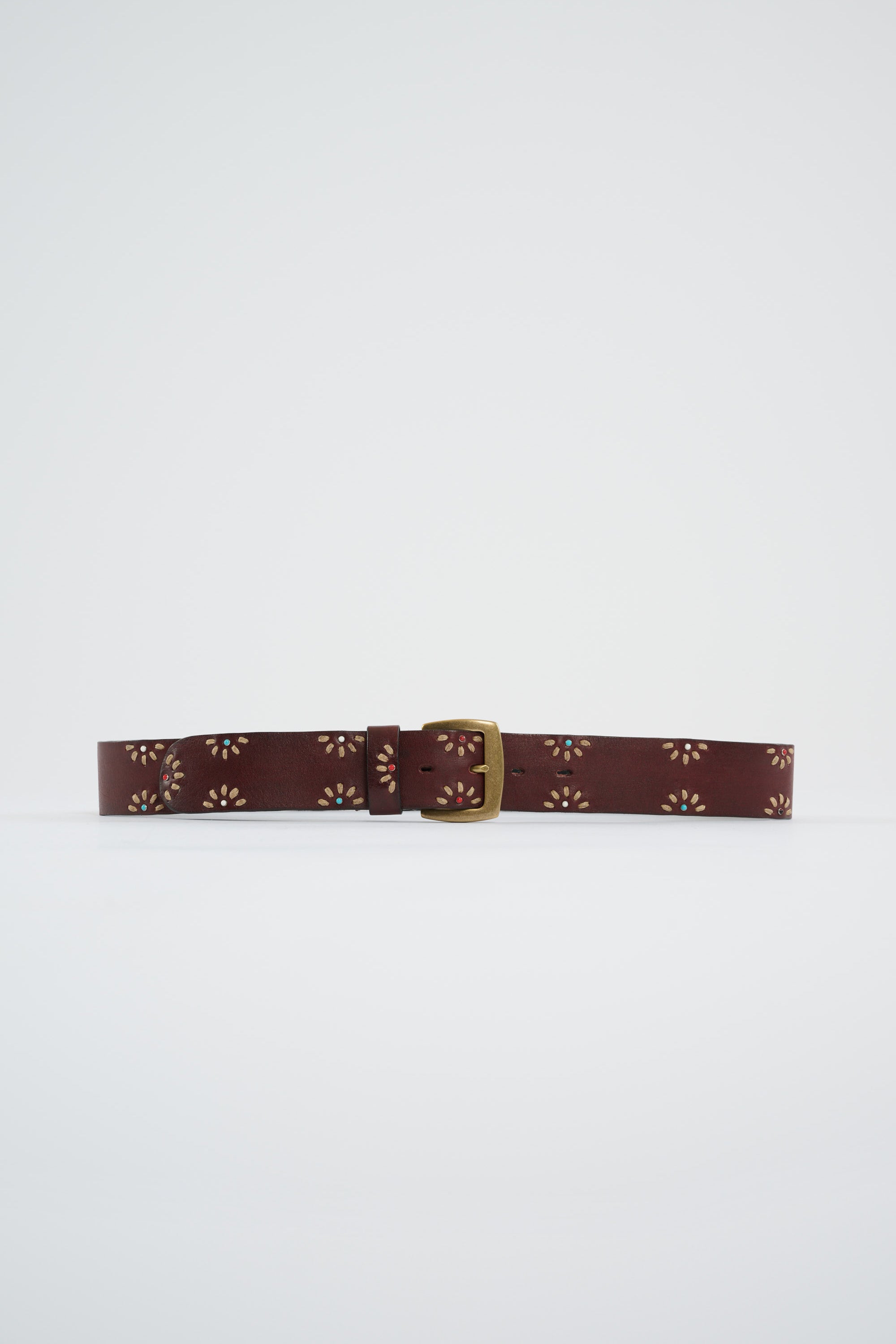 CEINTURE BRODEE FLEURS CHOCO Victoire Paris