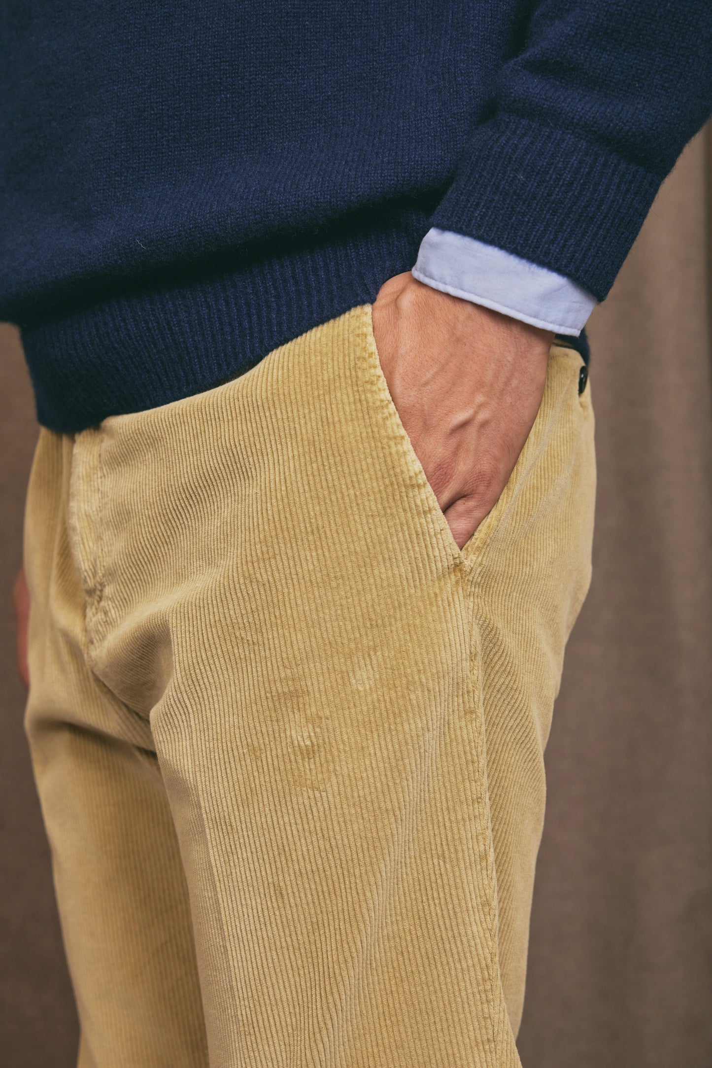 PANTALON VELOURS GROSSES CÔTES JAUNE