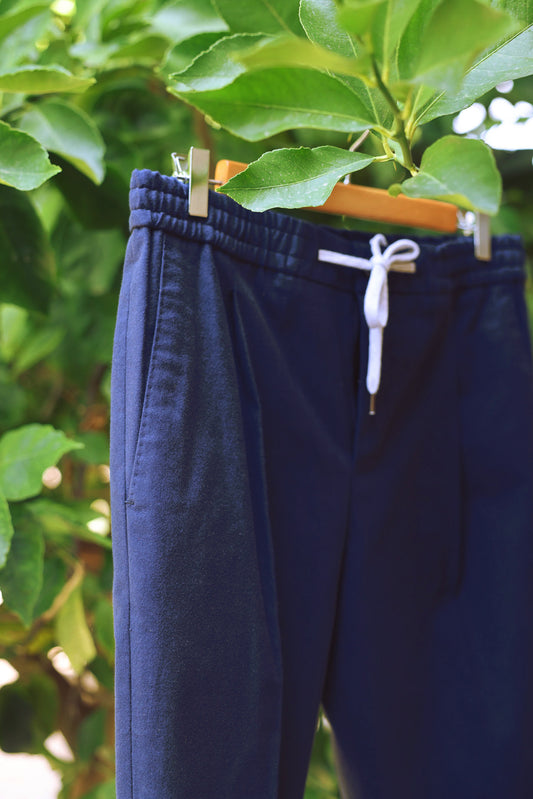 ELASTICATED TROUSERS NAVY