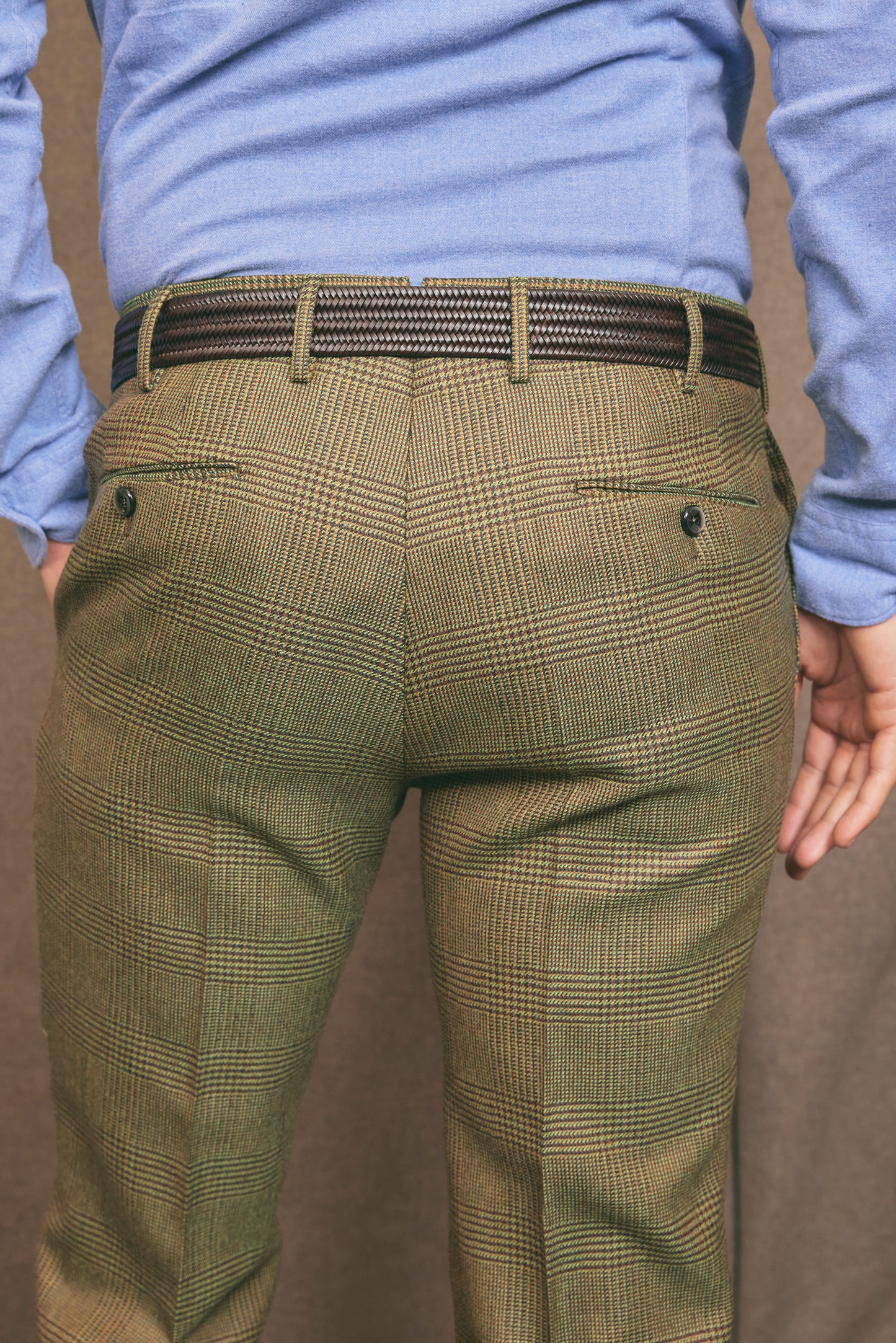 PANTALON TARTAN SLIM GREEN