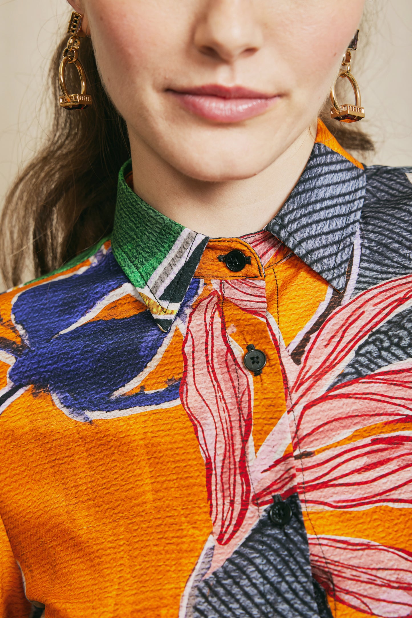 PRINTED SILK SHIRT MULTICOLORED