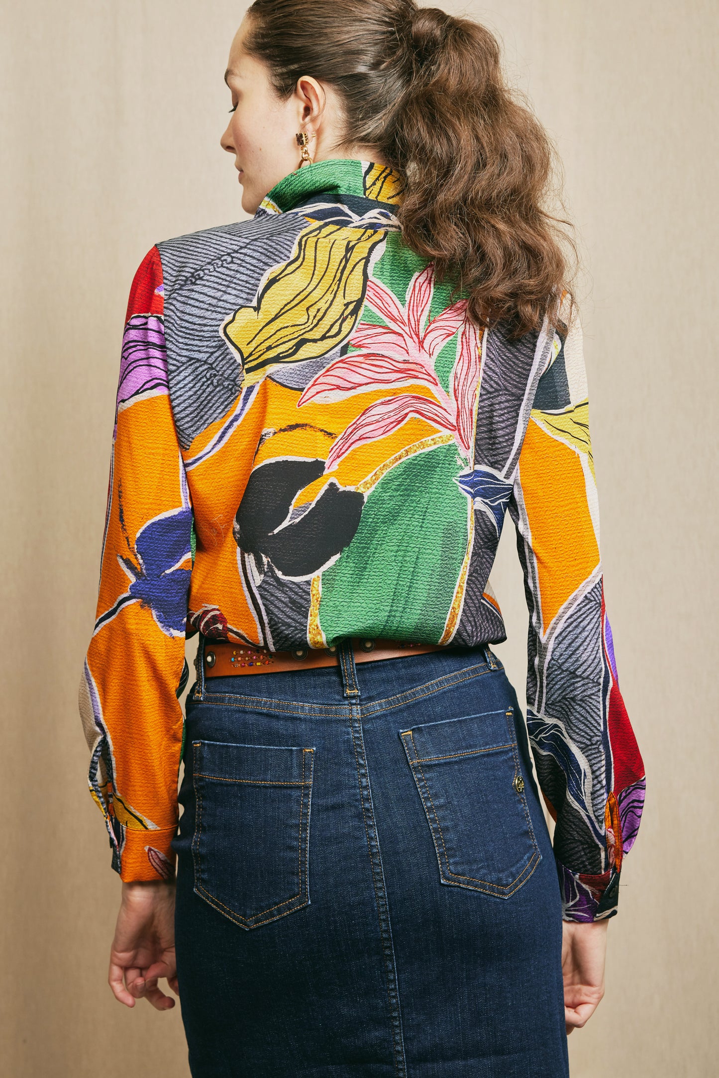 PRINTED SILK SHIRT MULTICOLORED