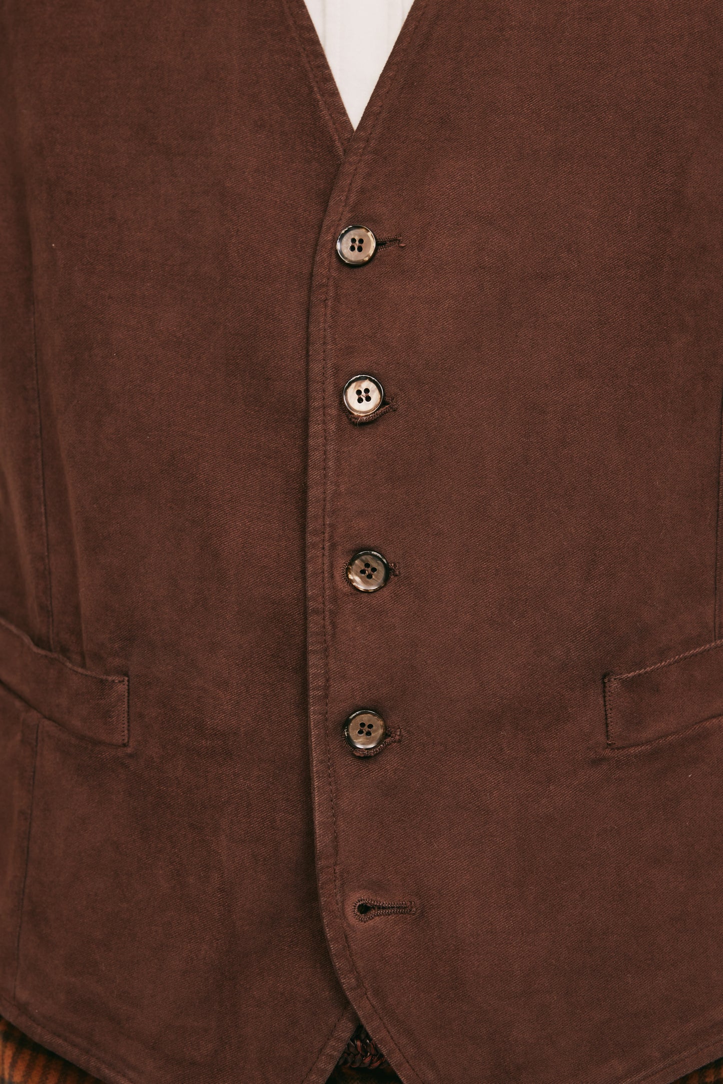 MOLESKIN WAISTCOAT BROWN