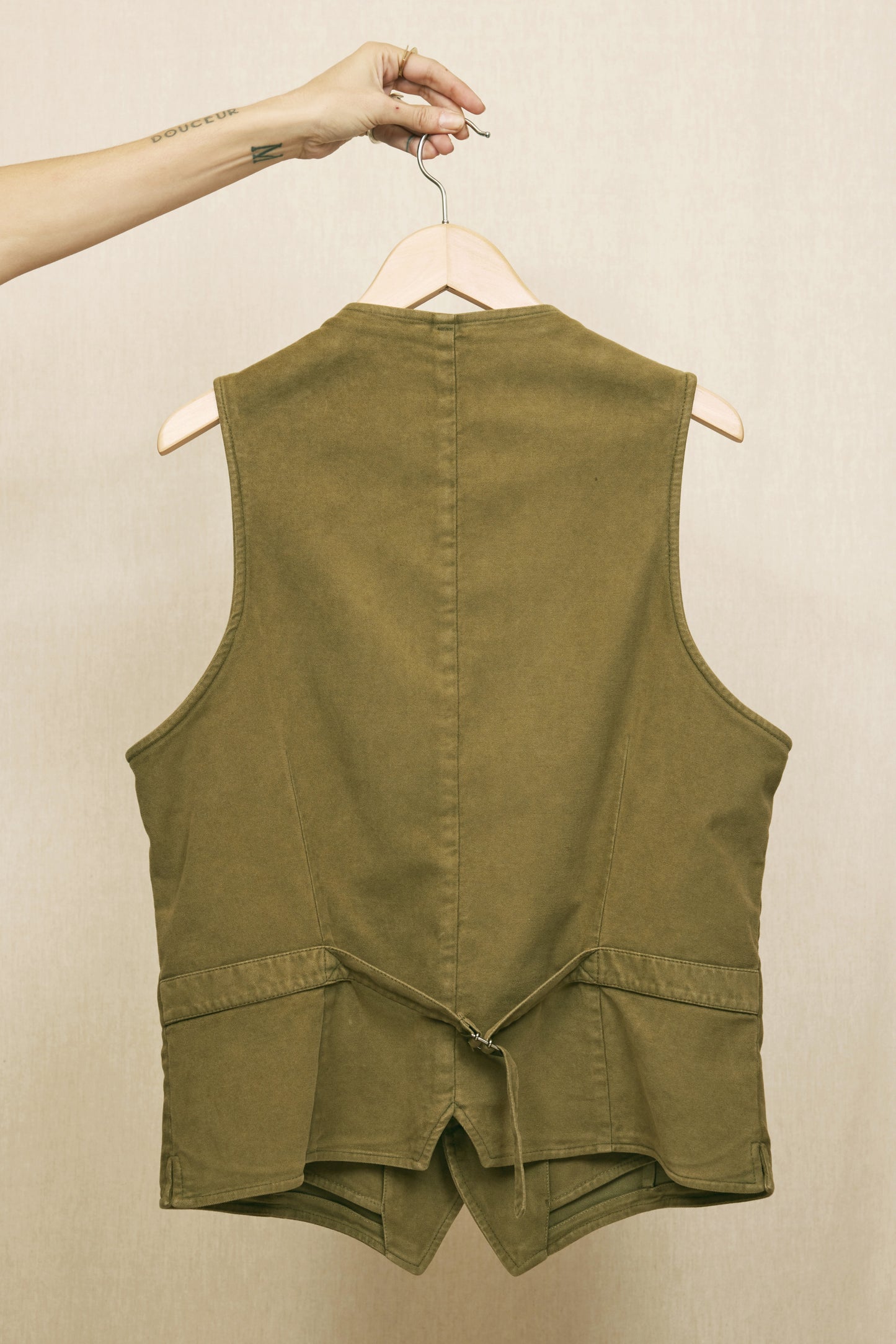 MOLESKIN WAISTCOAT OLIVE