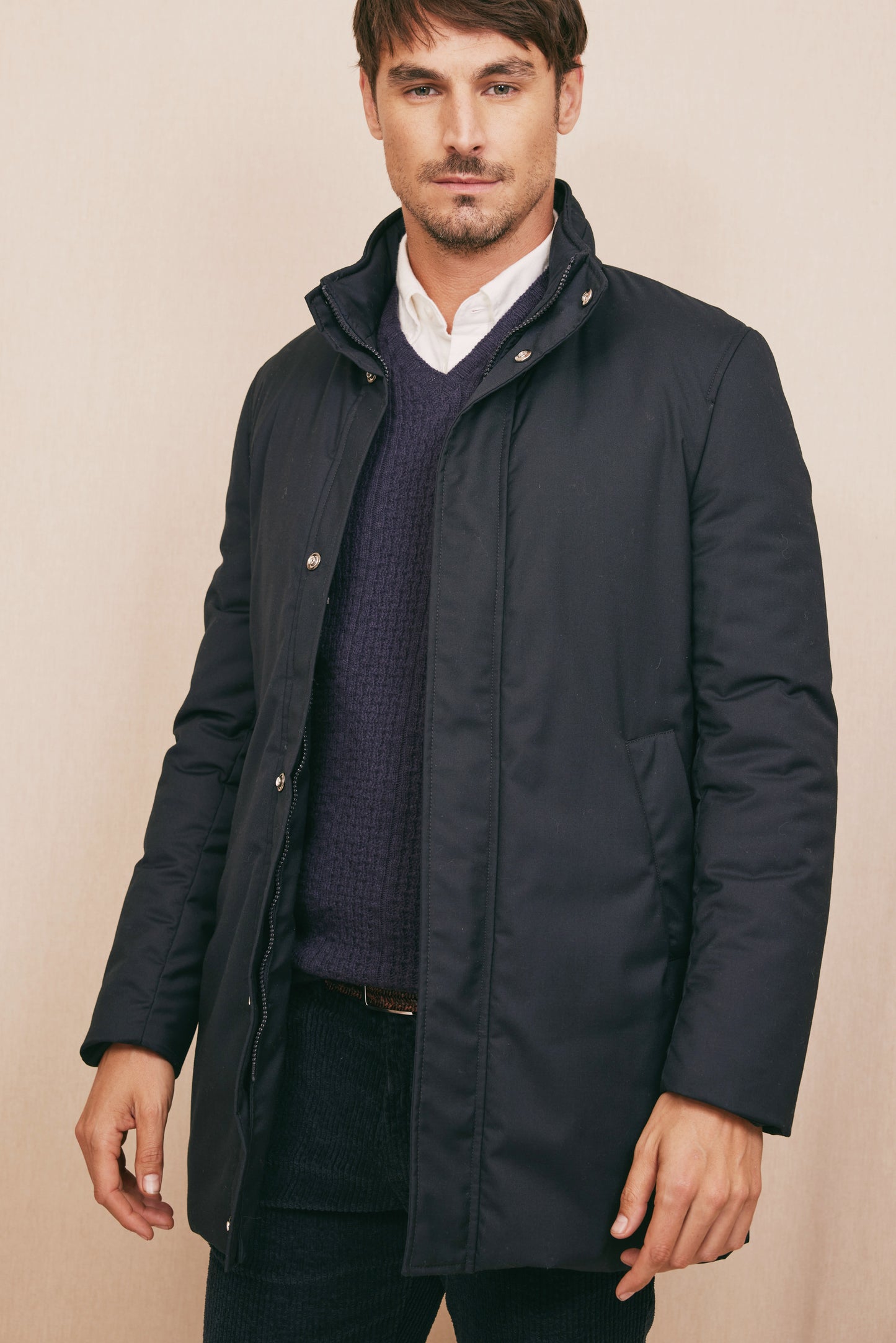 MANTEAU LAINEUX MARINE