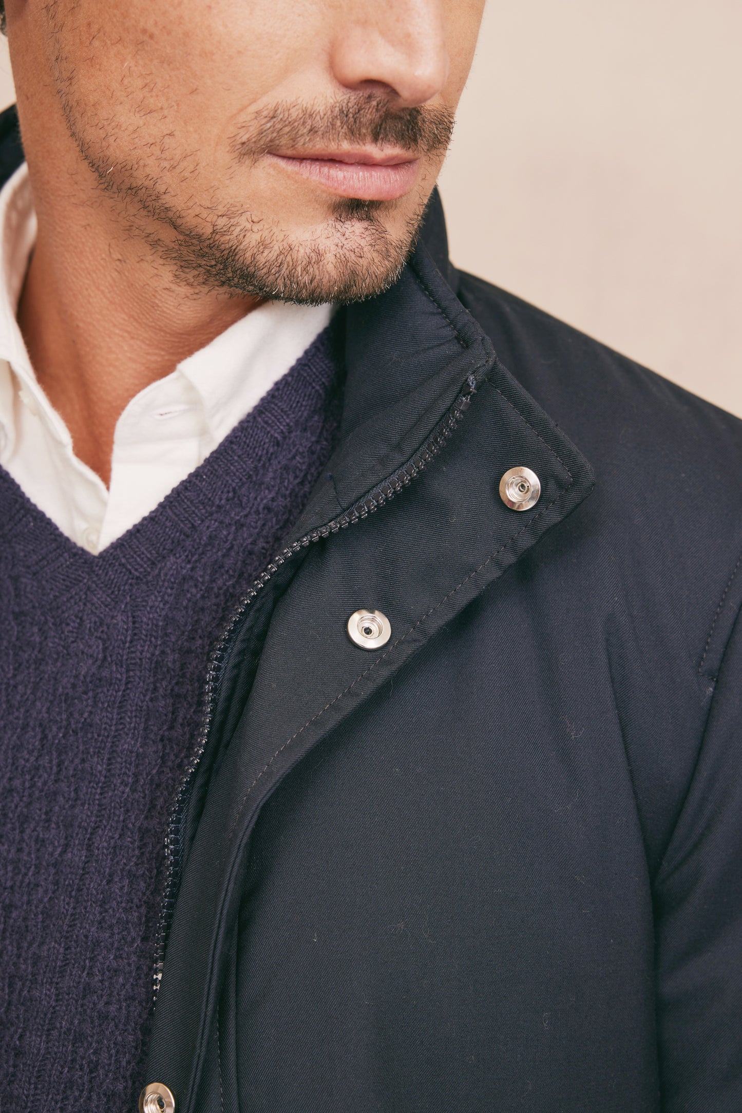 MANTEAU LAINEUX MARINE