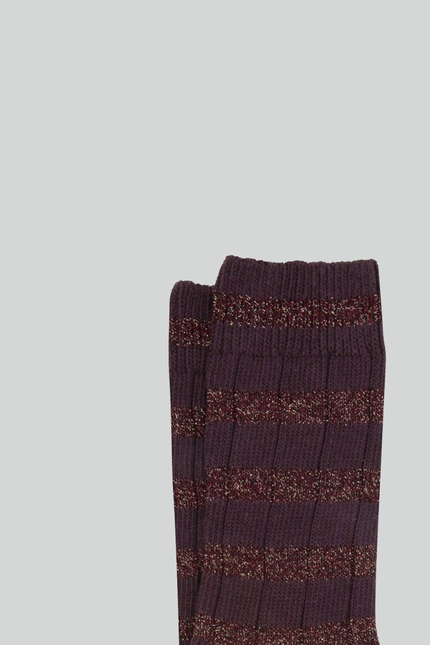 LUREX STRIPED SOCKS BURGUNDY