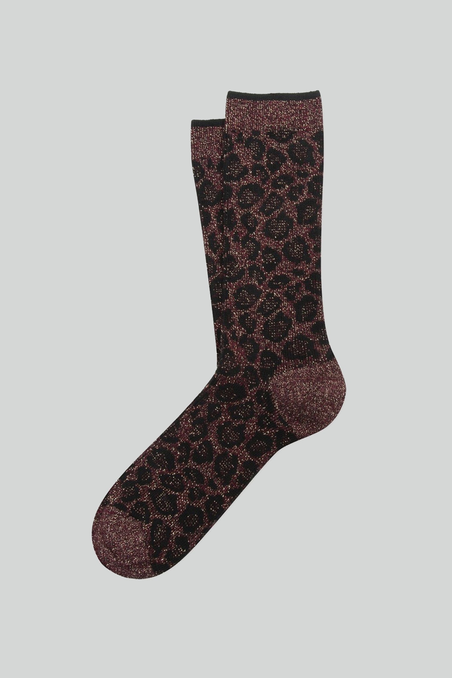 CHAUSSETTES LEOPARD BORDEAUX