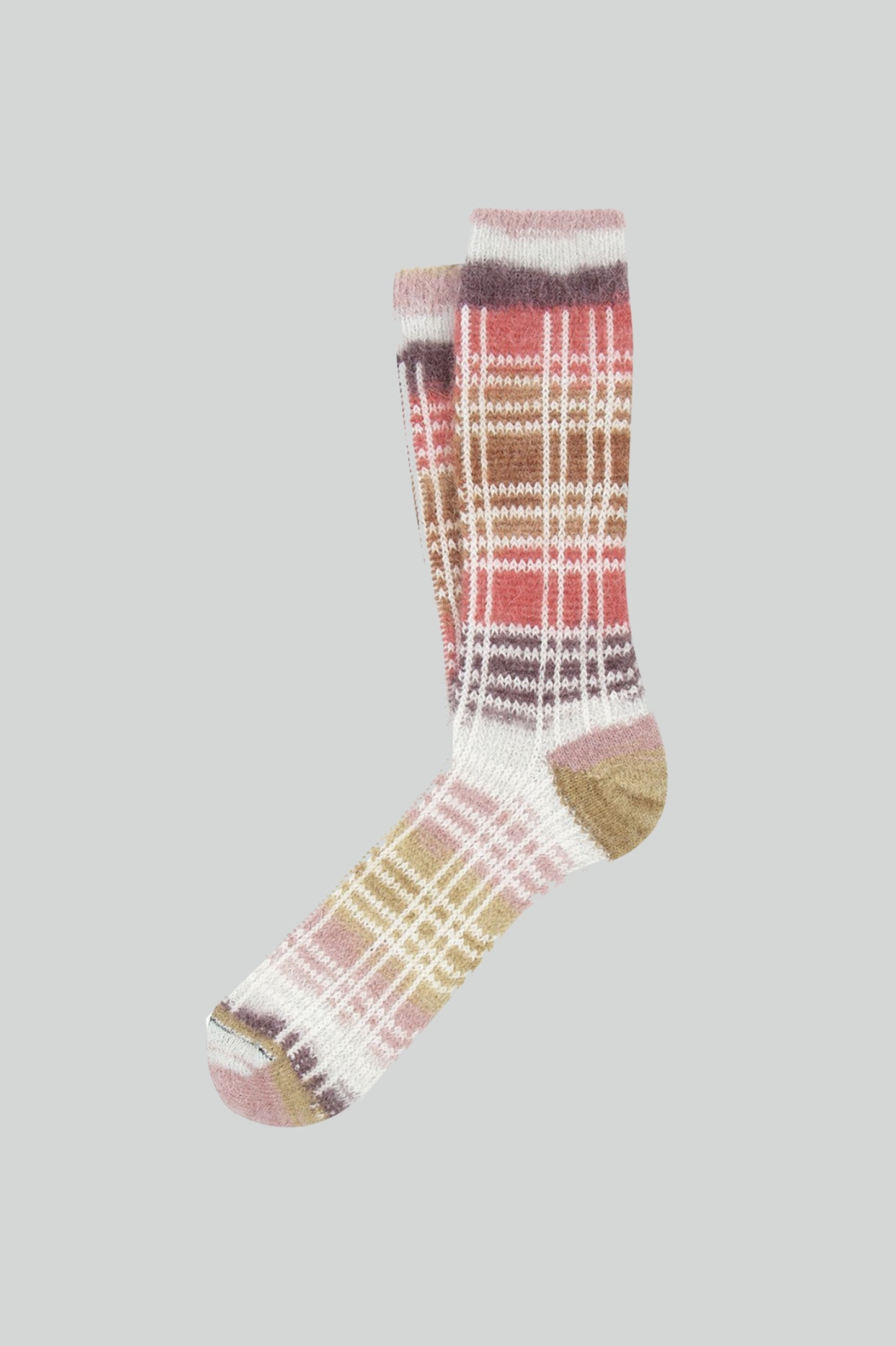 CHAUSSETTES MOHAIR CARREAUX MULTICOLORE