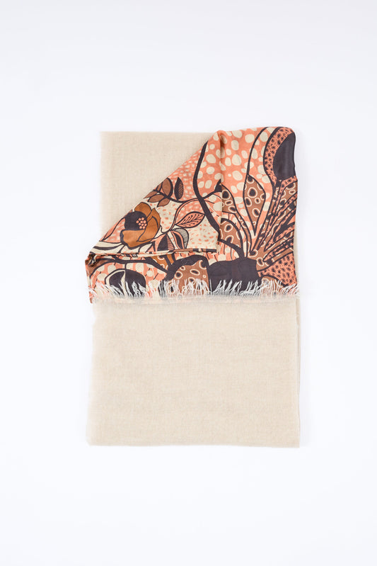 CASHMERE + SILK SCARF ALMOND