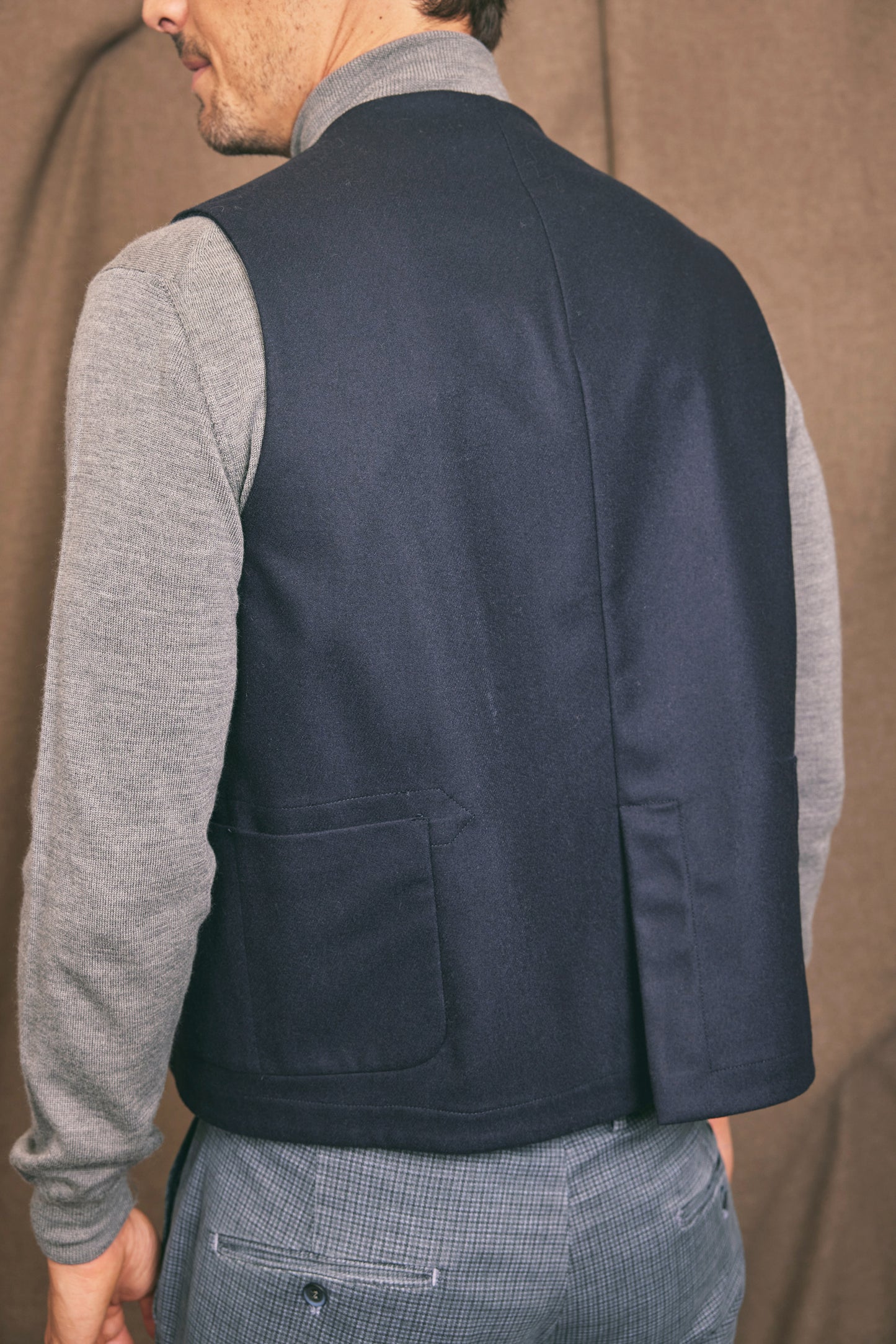 WOOL AND CASHMERE CARDIGAN NAVY