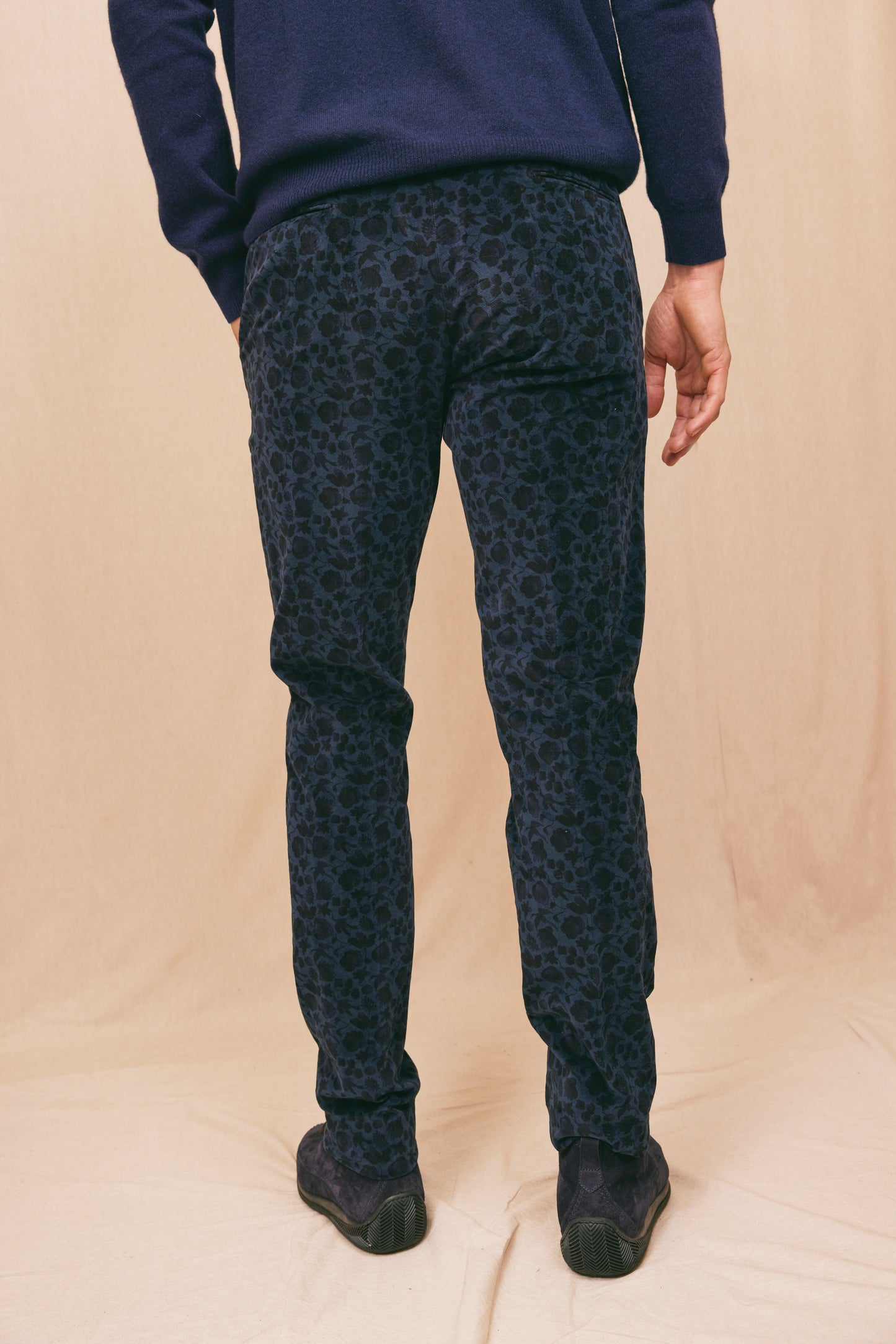 SMOOTH CORD TROUSERS NAVY