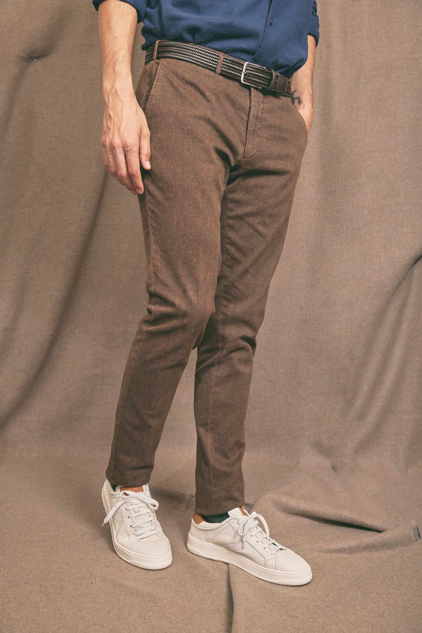 SMOOTH CORD TROUSERS CAMEL