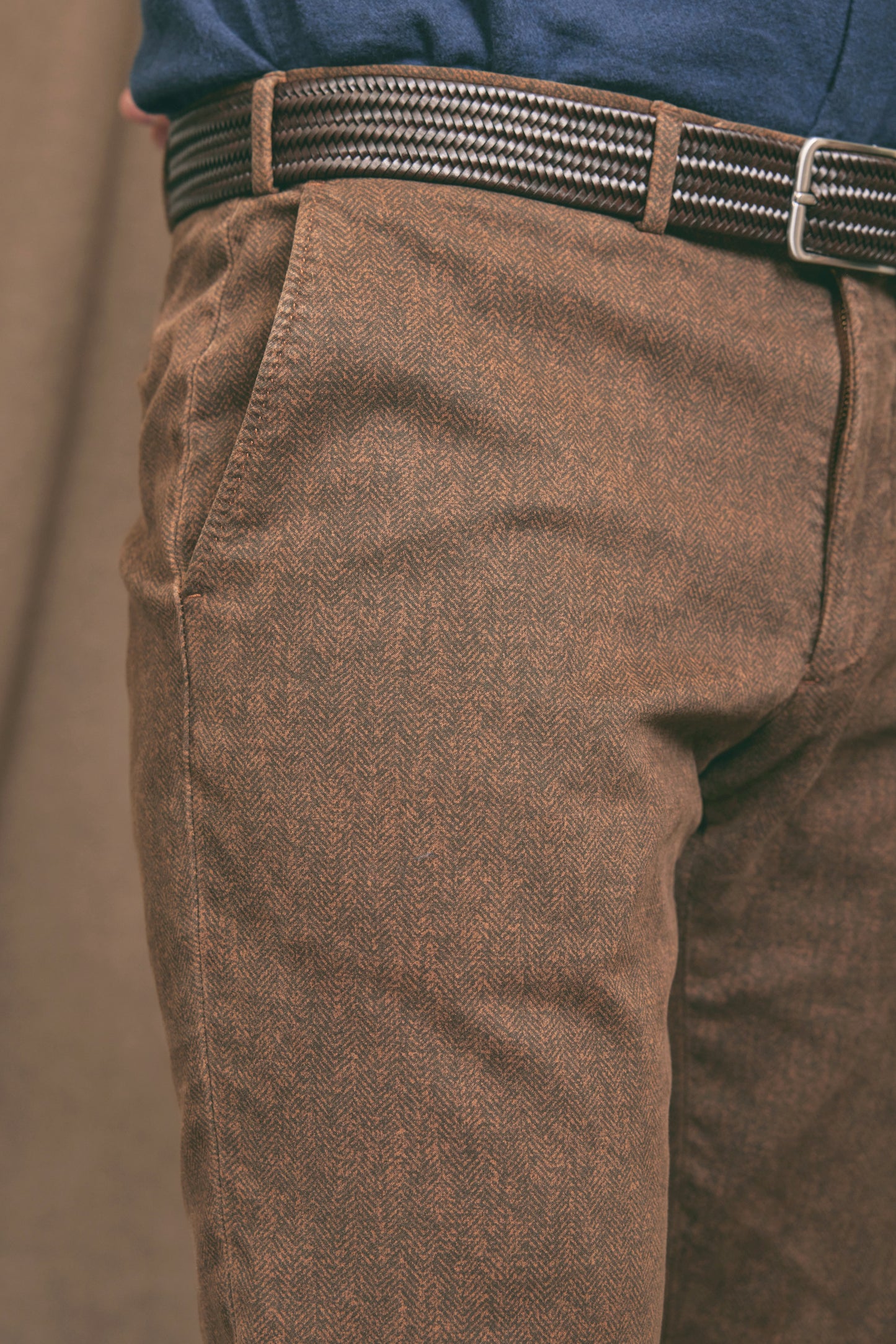 SMOOTH CORD TROUSERS CAMEL