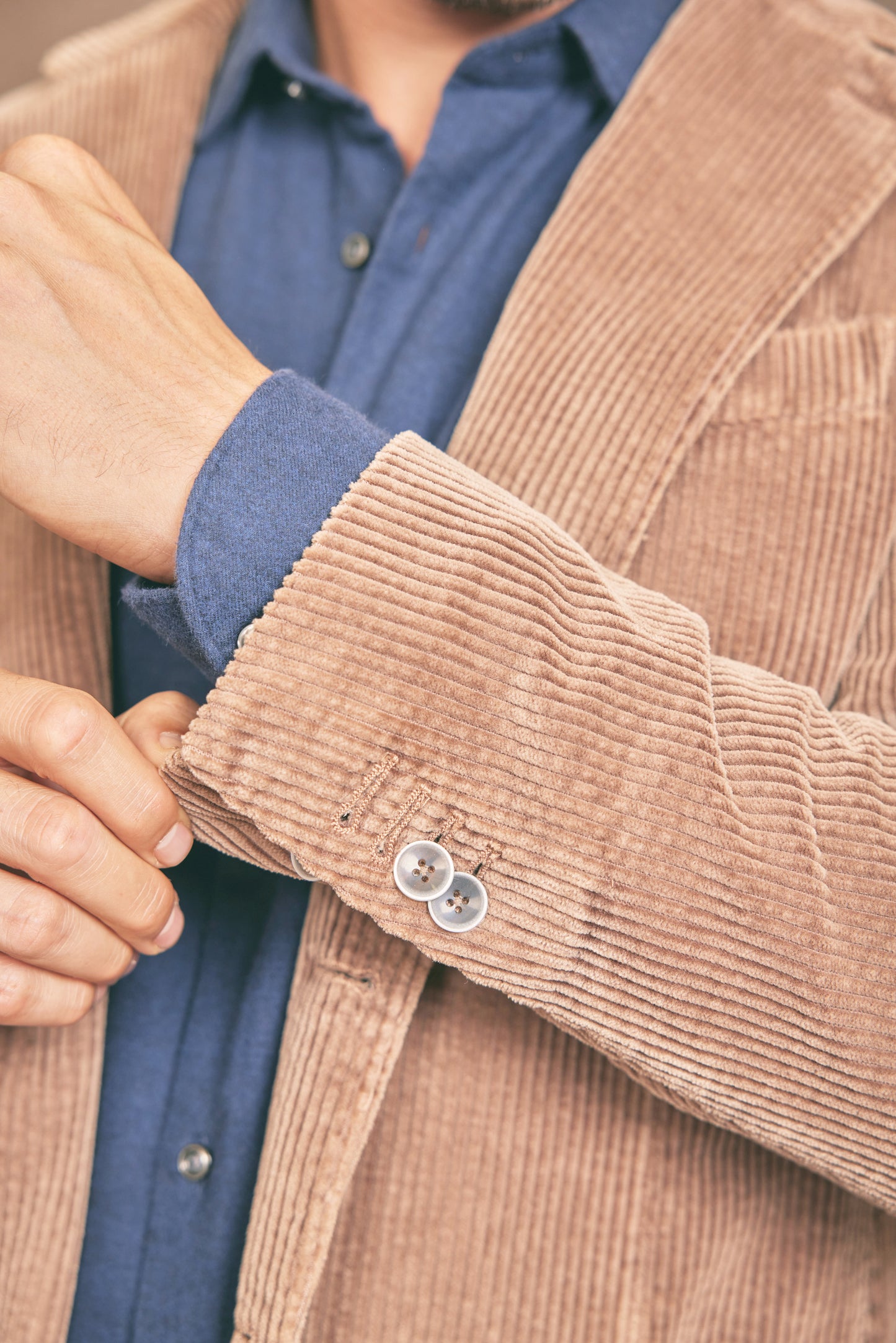 CHUNKY VELVET JACKET TAUPE