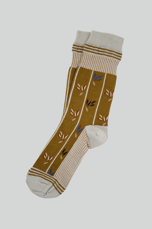 FLOWER SOCKS BEIGE