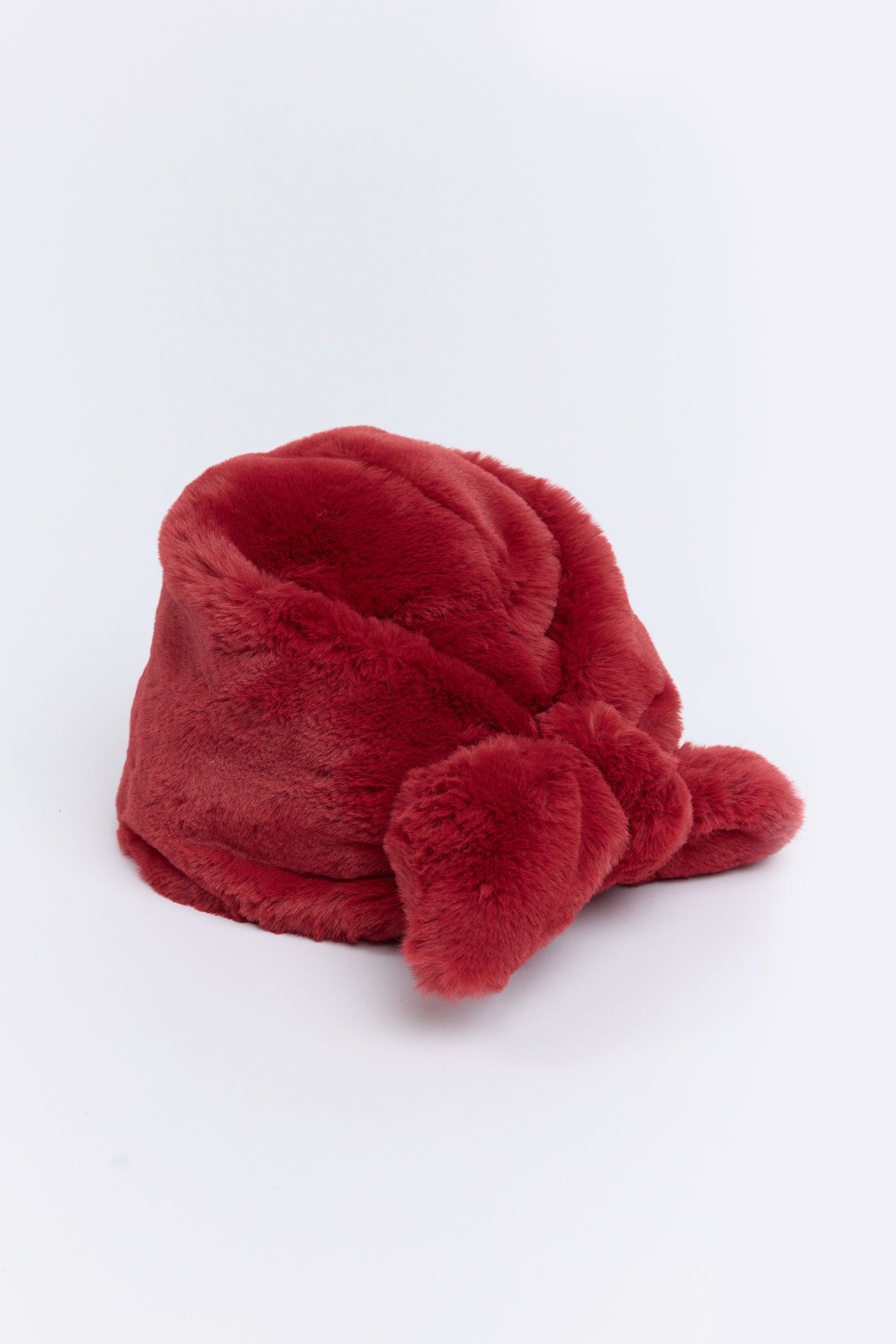 FAUX FUR HAT RASPBERRY