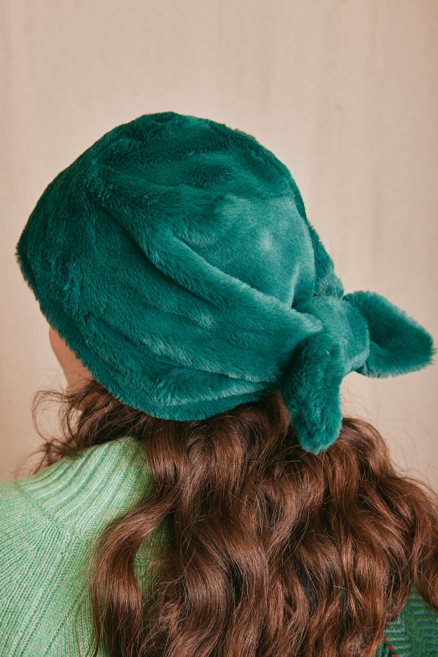 FAUX FUR HAT GREEN