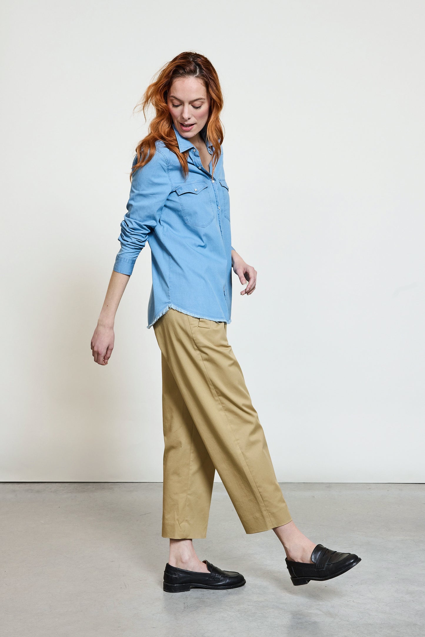 GABARDINE TROUSERS BEIGE