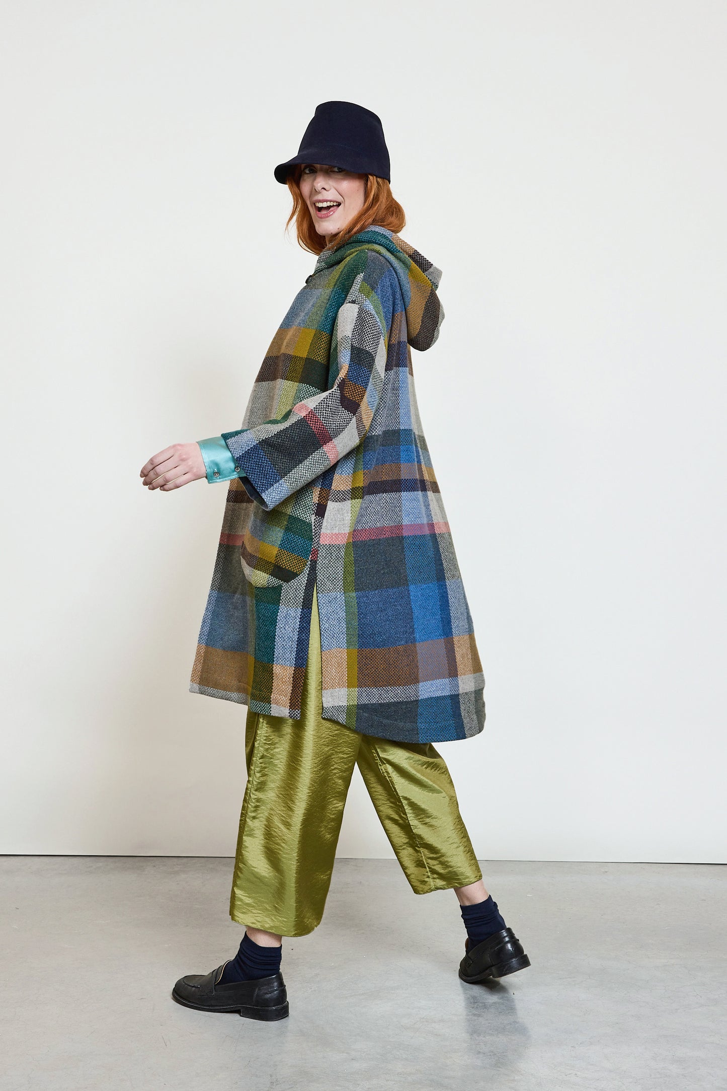 TARTAN COAT NAVY