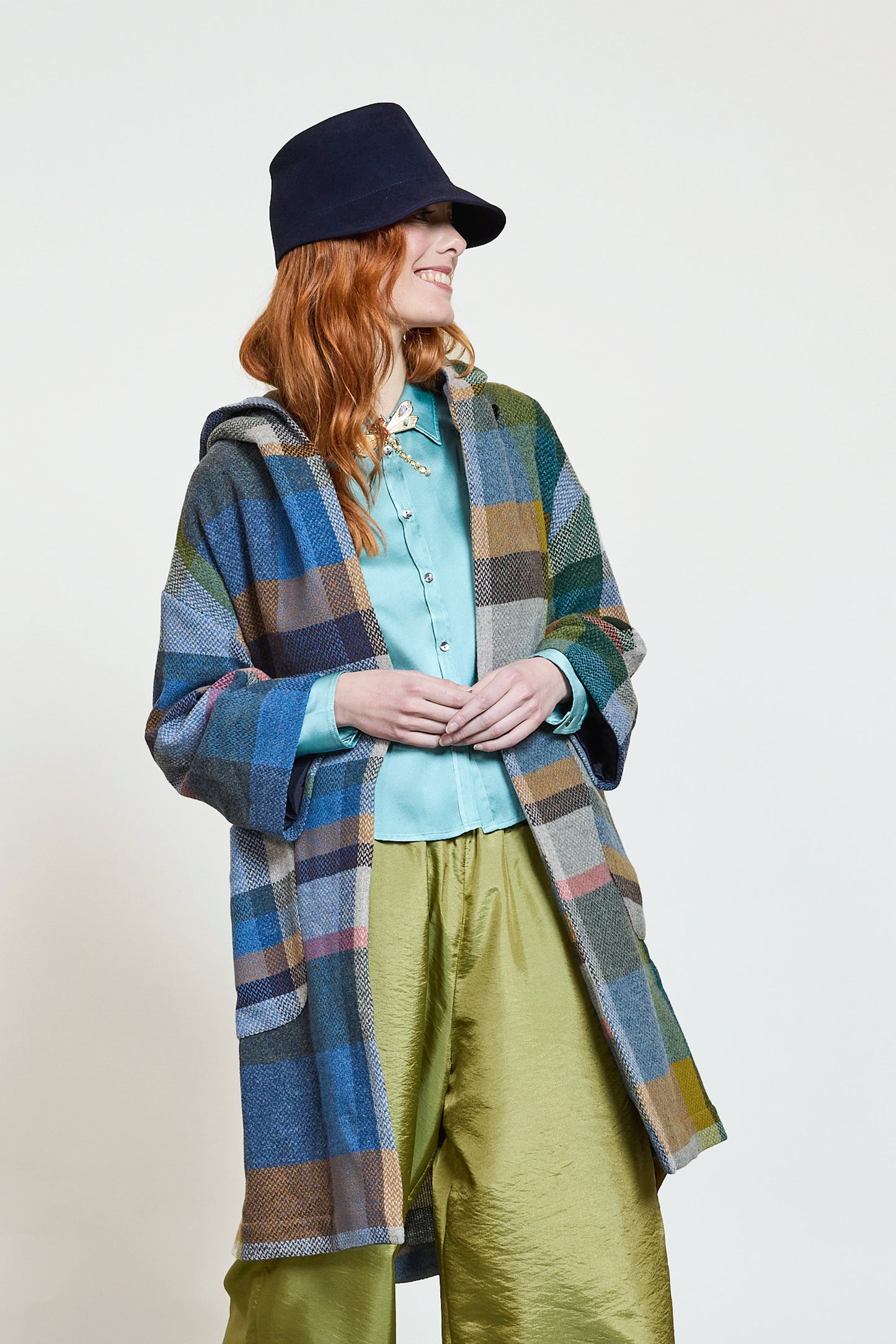 TARTAN COAT NAVY