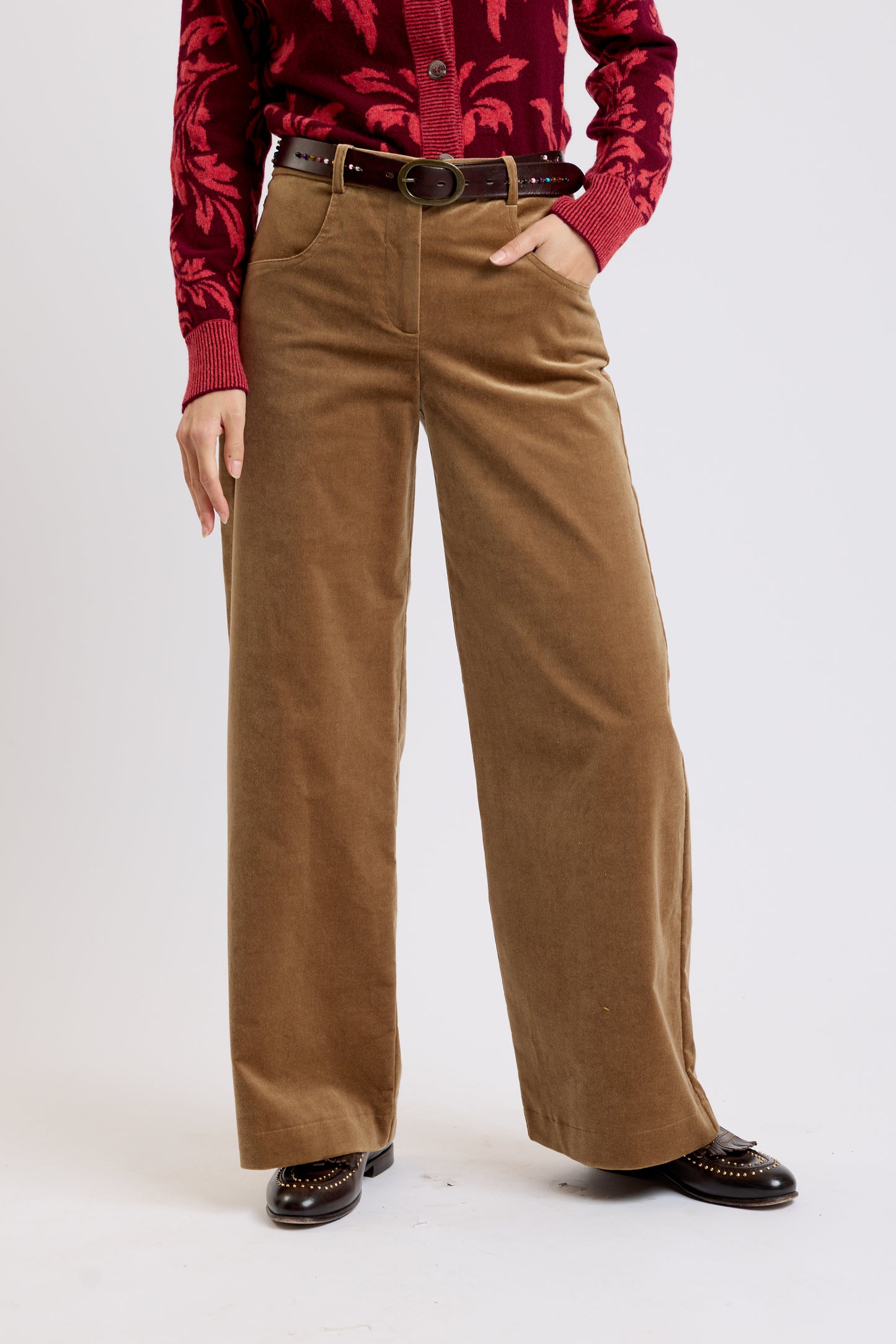 VELVET FLARE JEANS GLACED BROWN