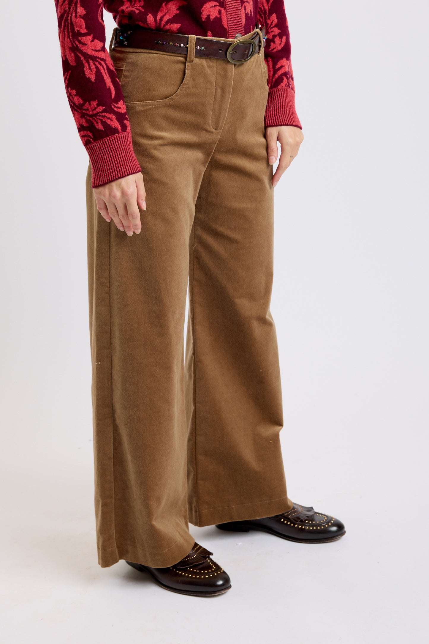 VELVET FLARE JEANS GLACED BROWN