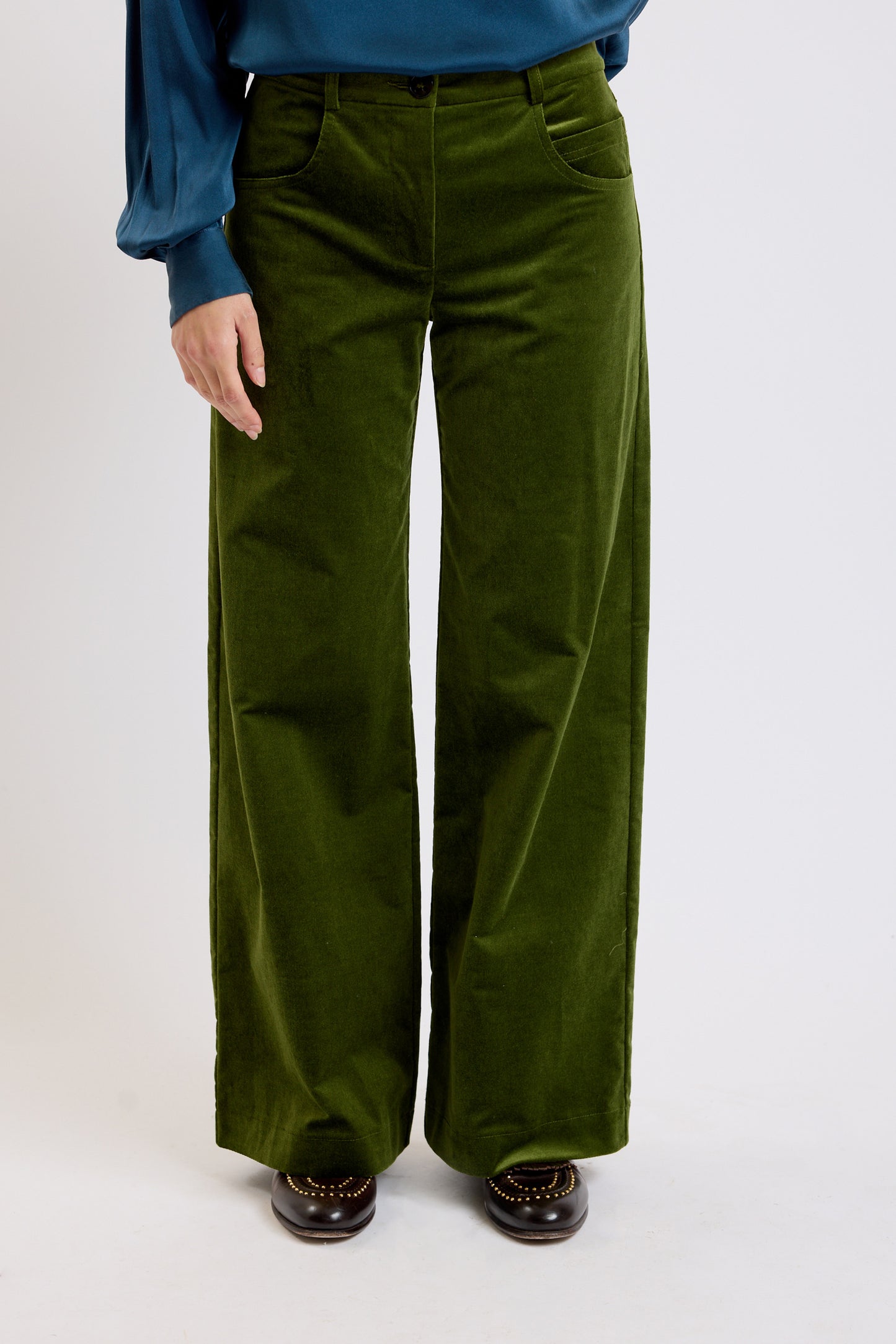 VELVET FLARE JEANS MOSS